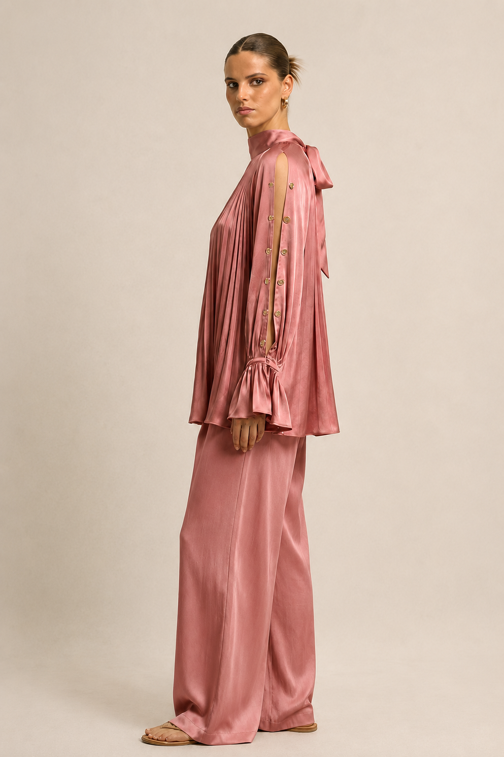Brick Red Halter Neck Co-ord Set