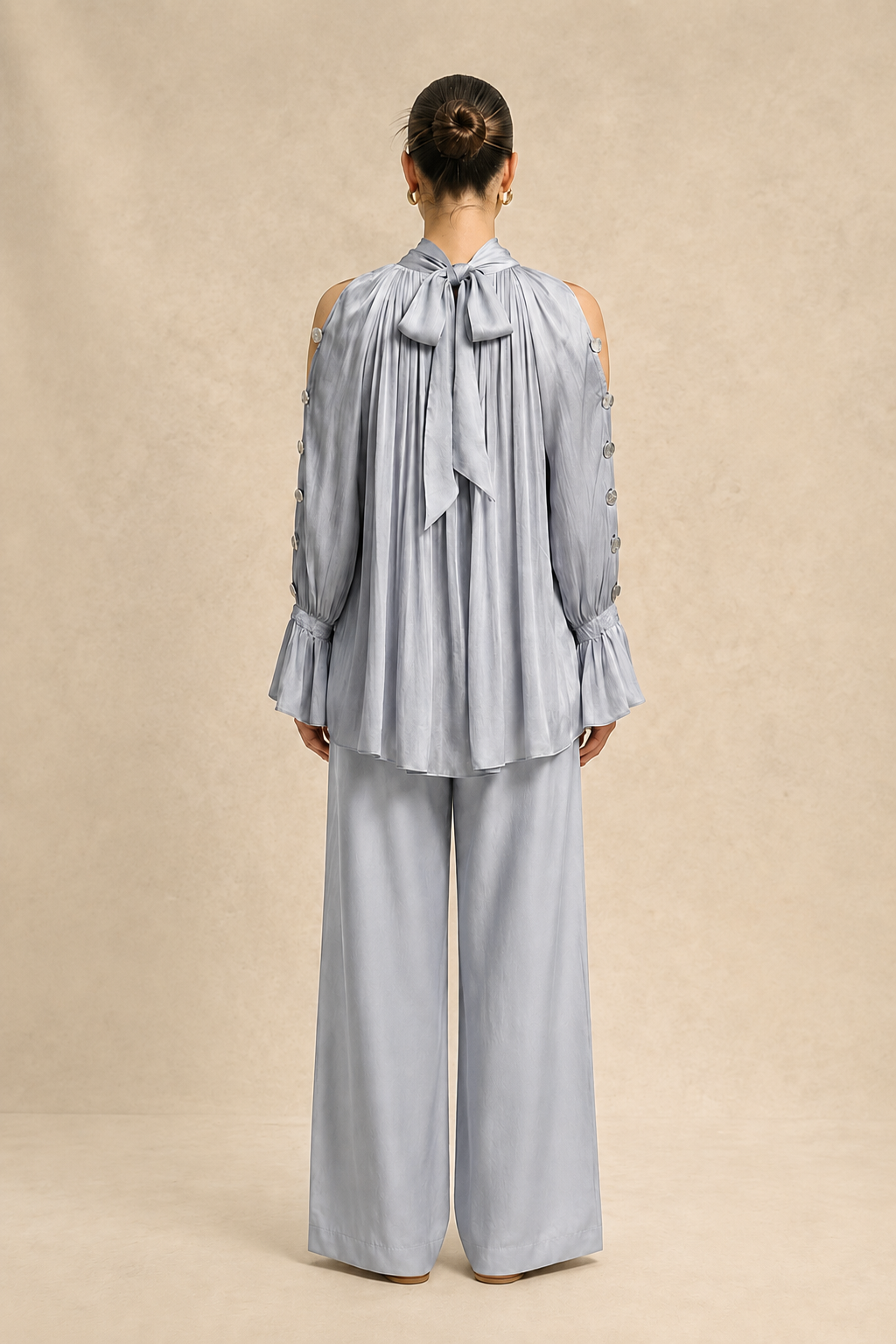 Steel Grey Halter Neck Co-ord Set