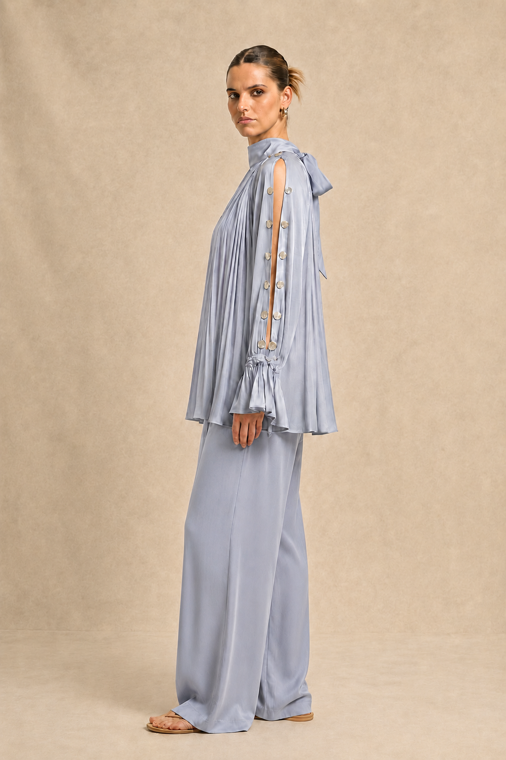 Steel Grey Halter Neck Co-ord Set