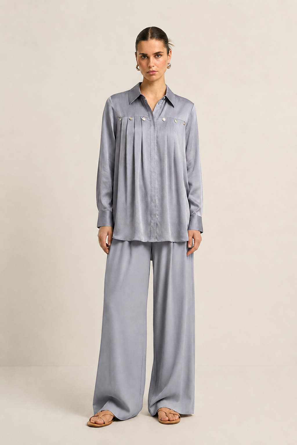 Steel Grey Gather Co-ord set