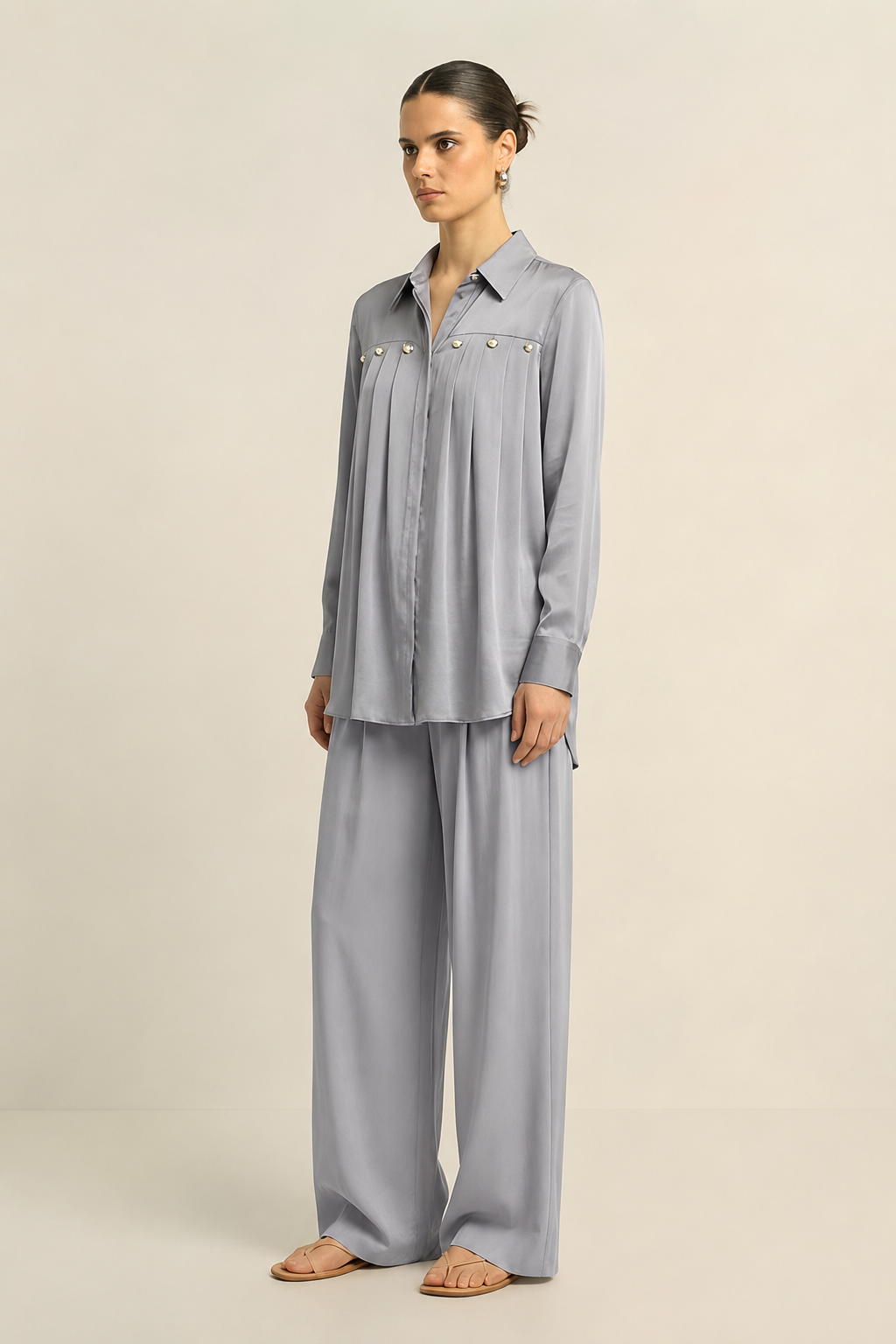 Steel Grey Gather Co-ord set