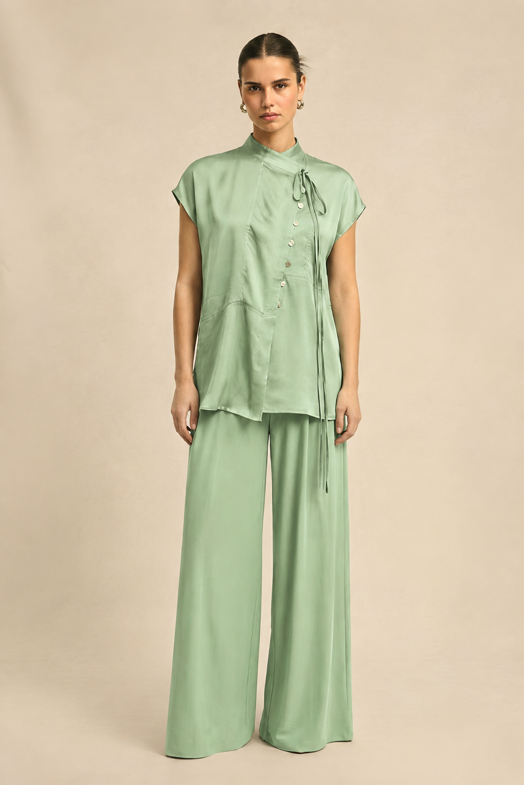 Ash Green Crew Neck Co-ord set