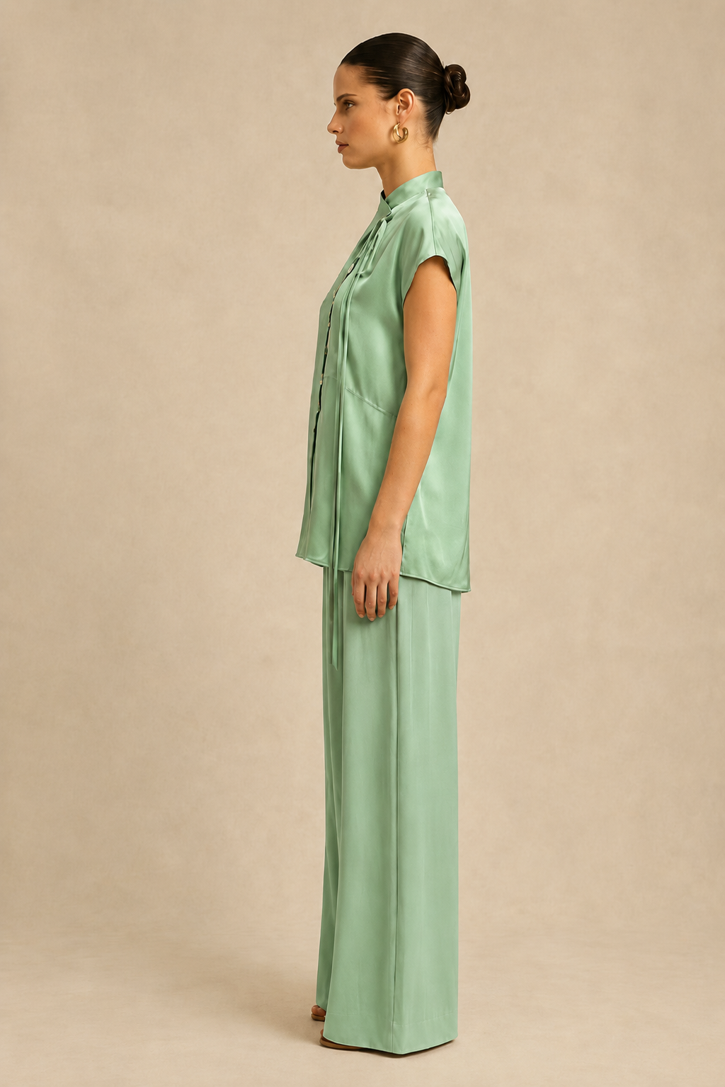 Ash Green Crew Neck Co-ord set