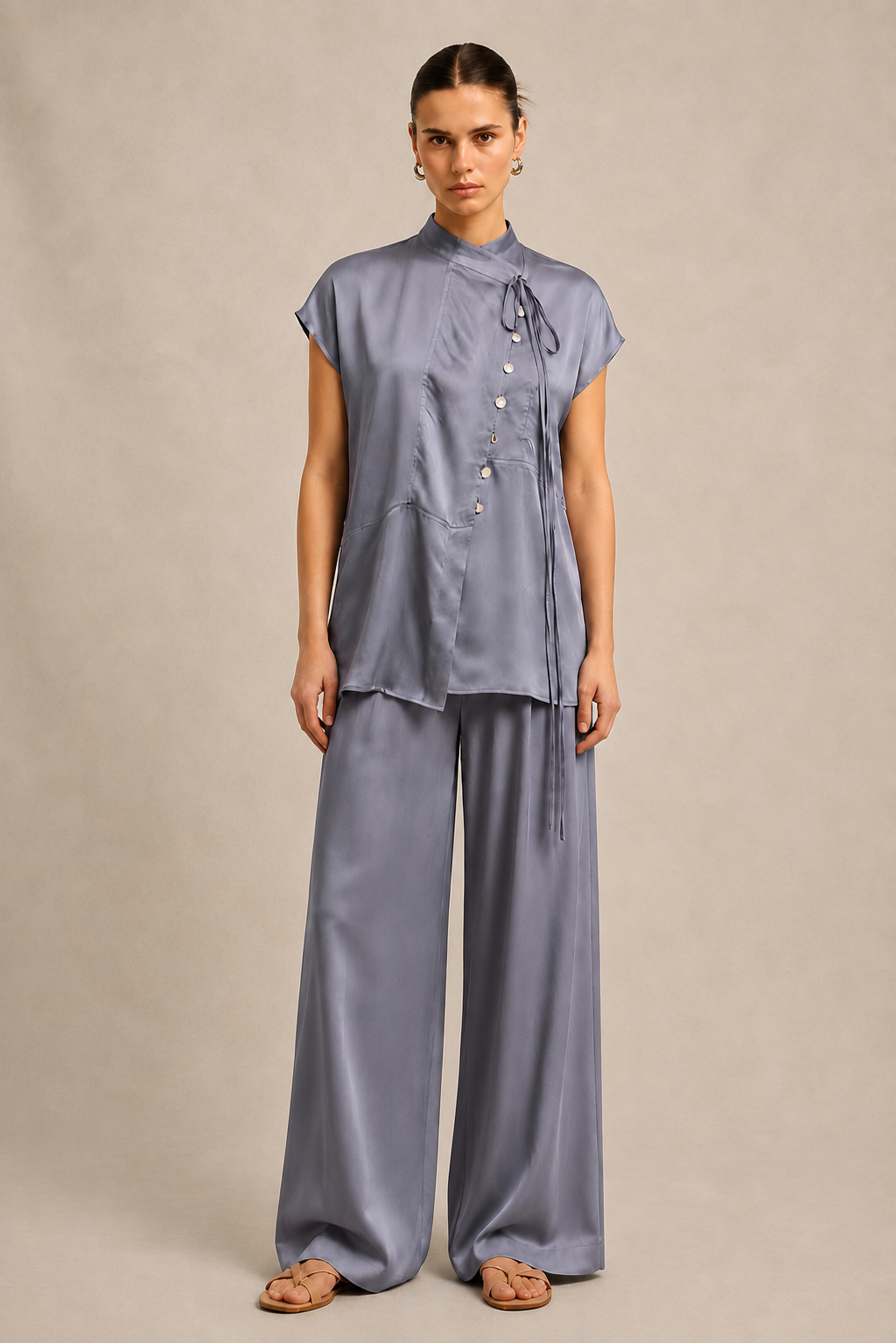 Steel Grey Crew Neck Co-ord set