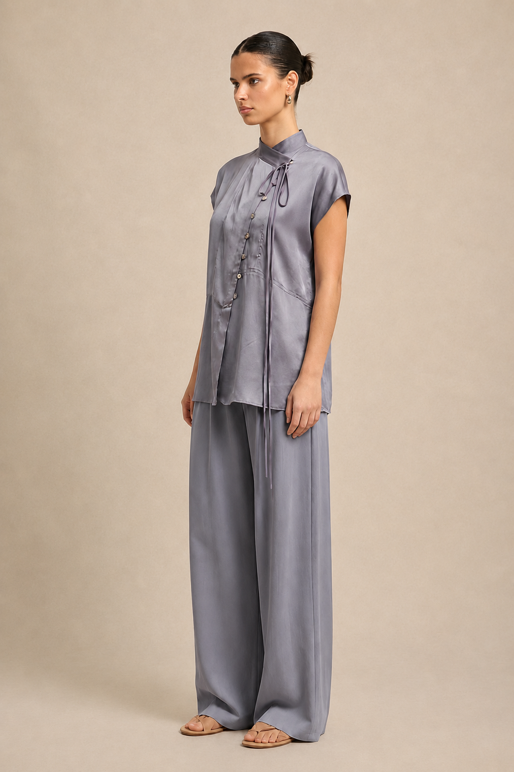 Steel Grey Crew Neck Co-ord set