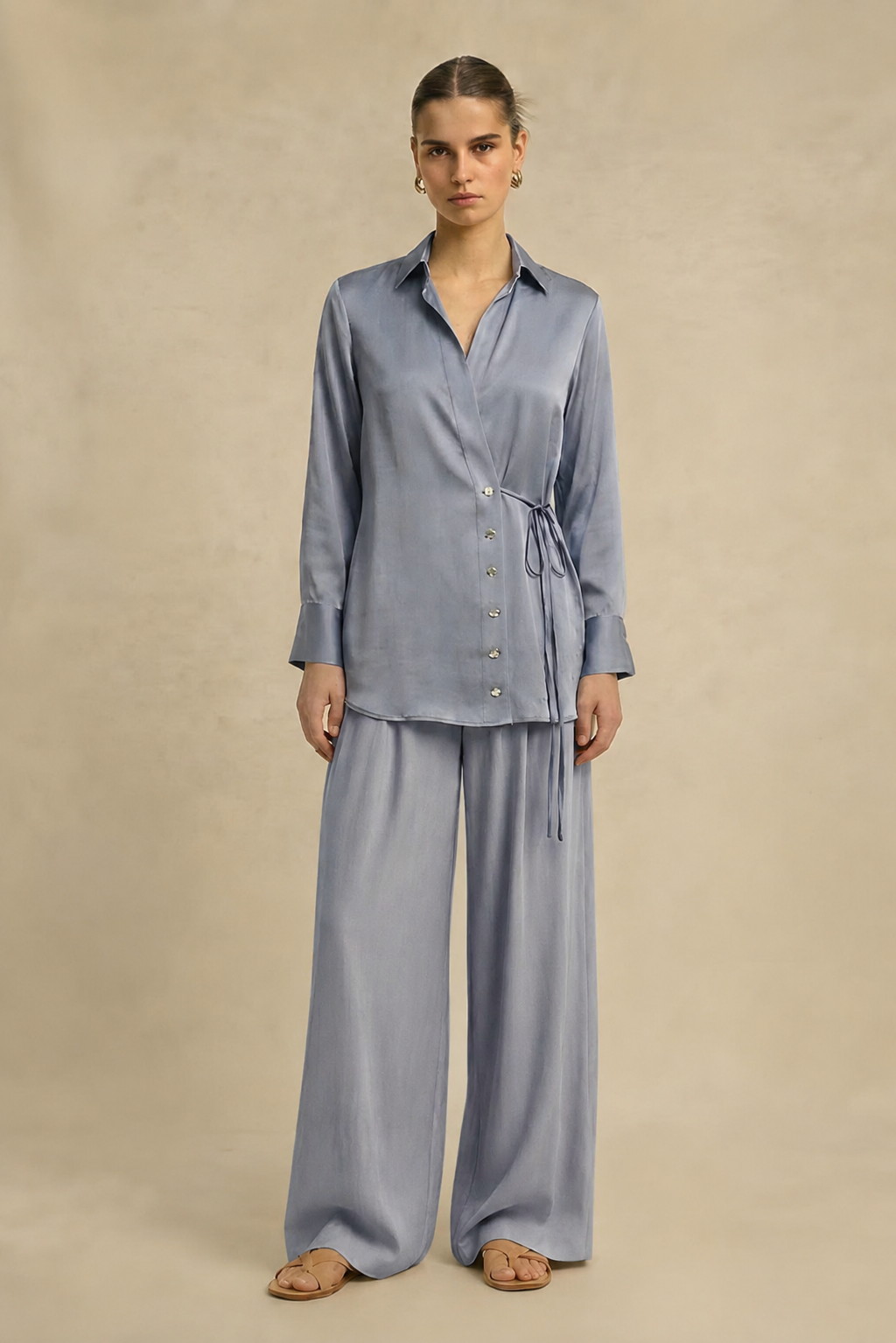 Steel Grey Wrap Co-ord set