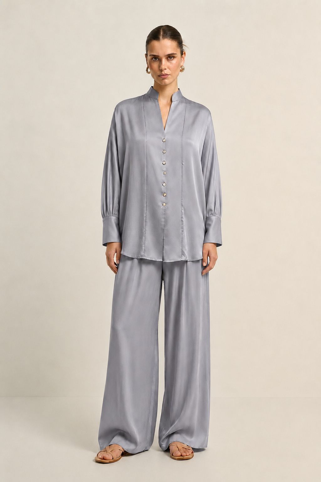 Steel Grey Kaftan Co-ord set