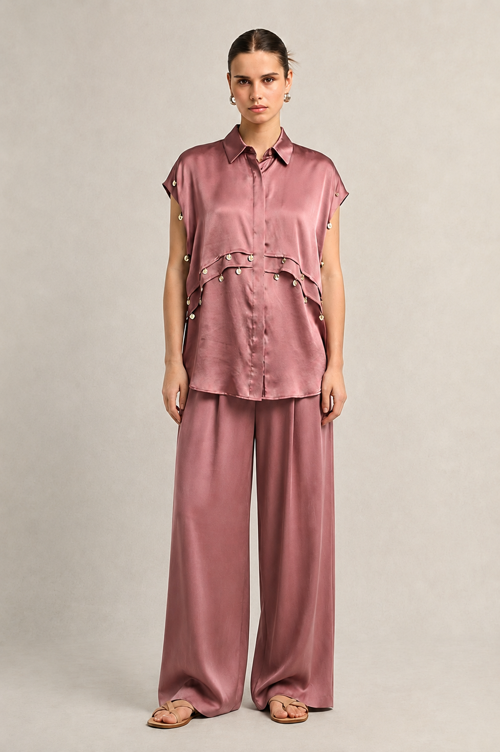 Brick Red Coin Flap Co-ord set