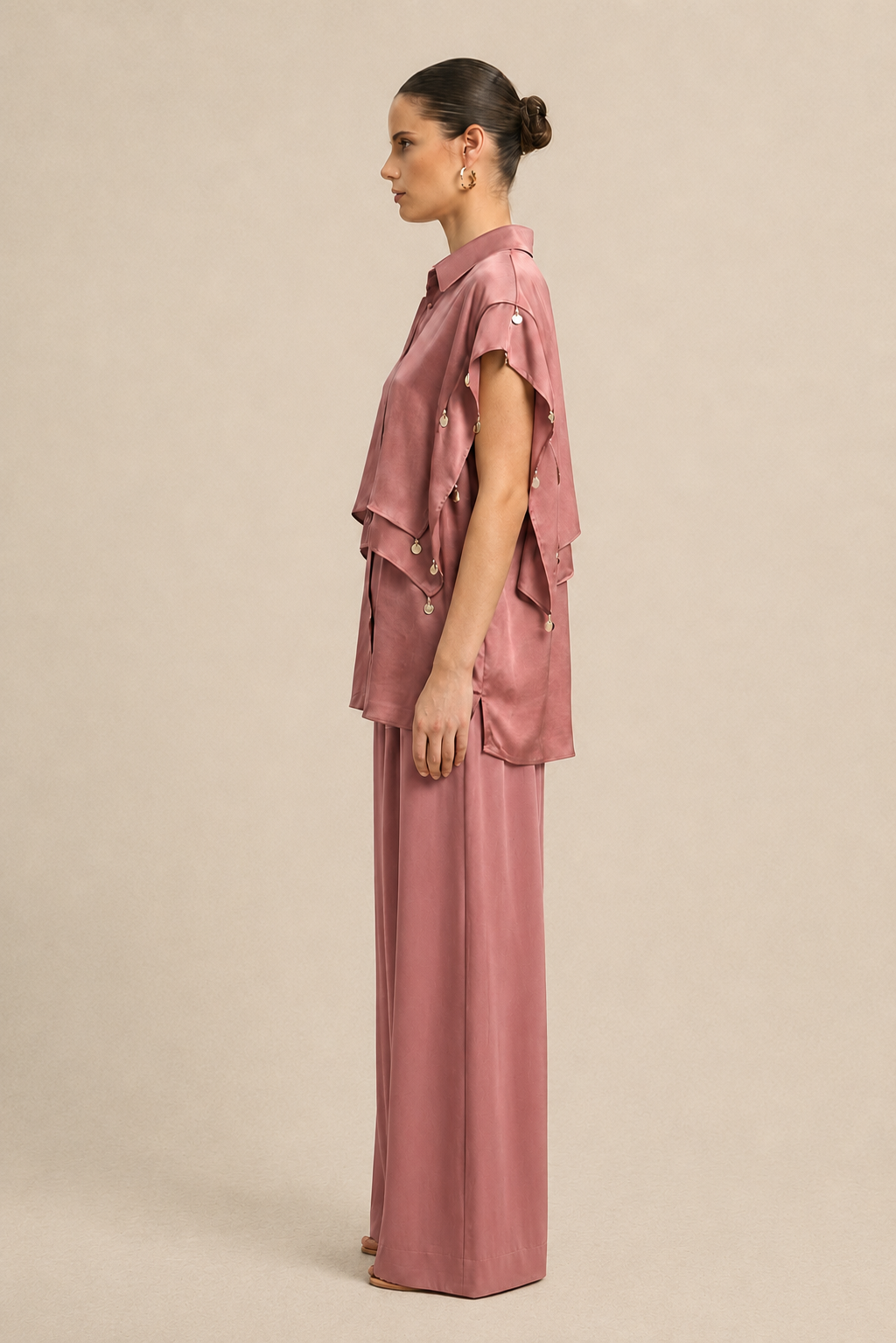 Brick Red Coin Flap Co-ord set