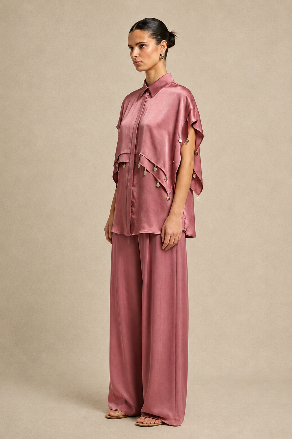 Brick Red Coin Flap Co-ord set