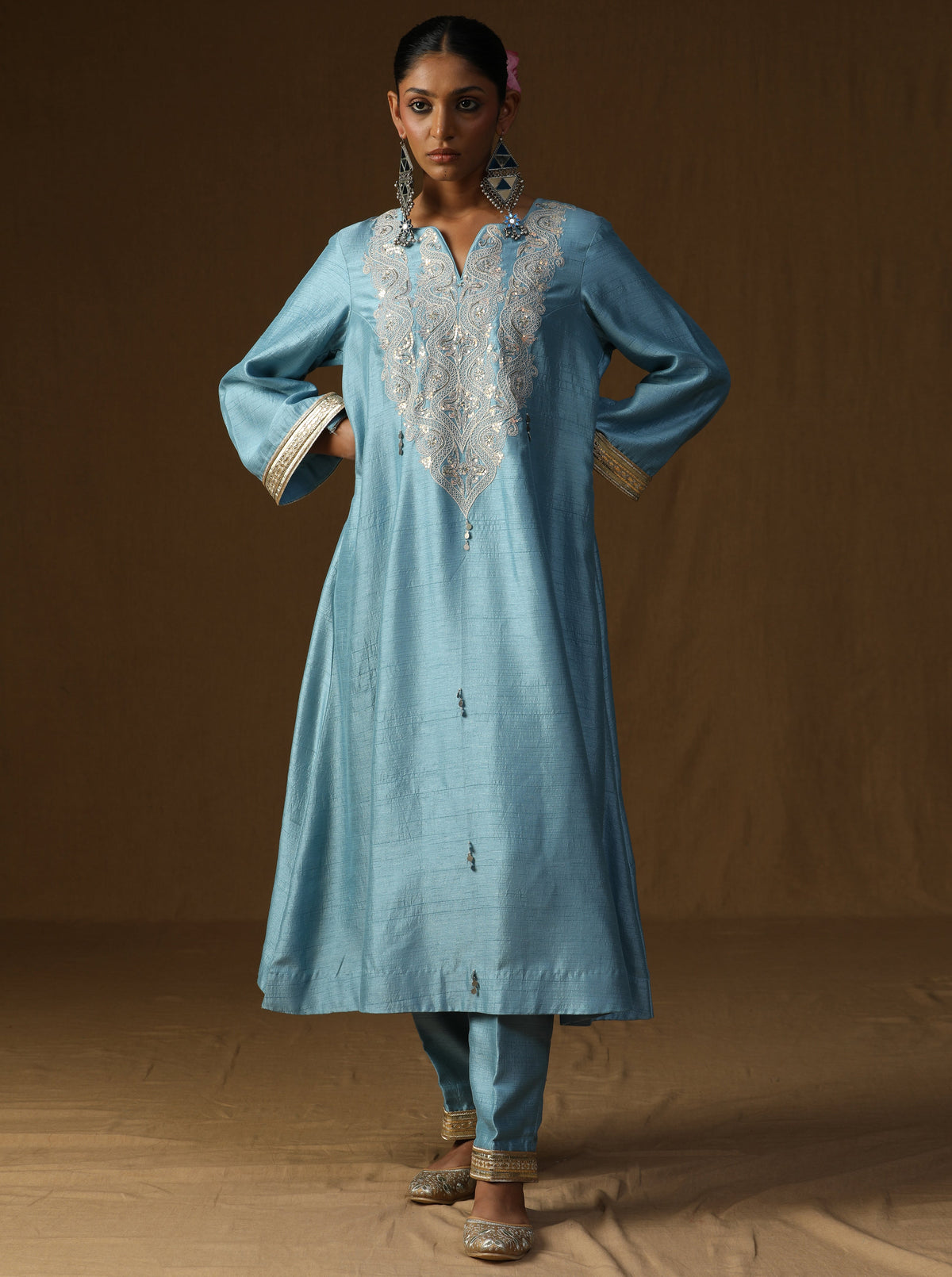 Madhavi – Aabha Neel Embroidered Suit Set