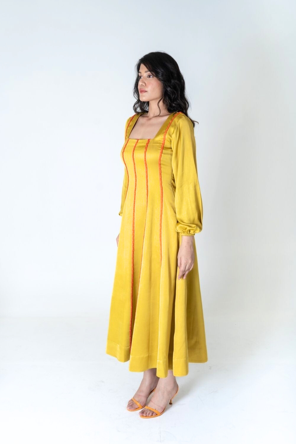 Yellow Maxi Dress- Orange Braids