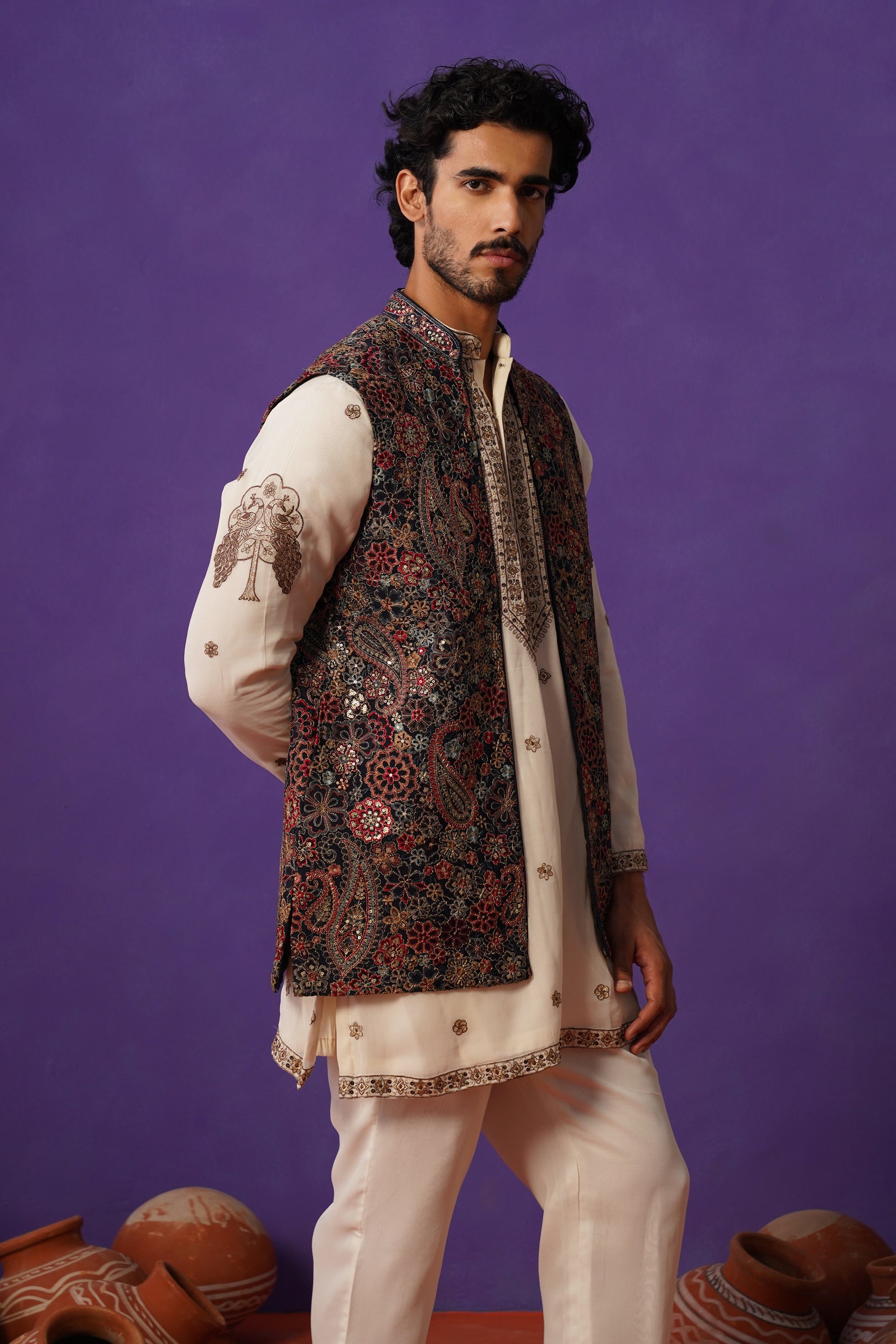 GAGAN BLUE SHORT KURTA SET
