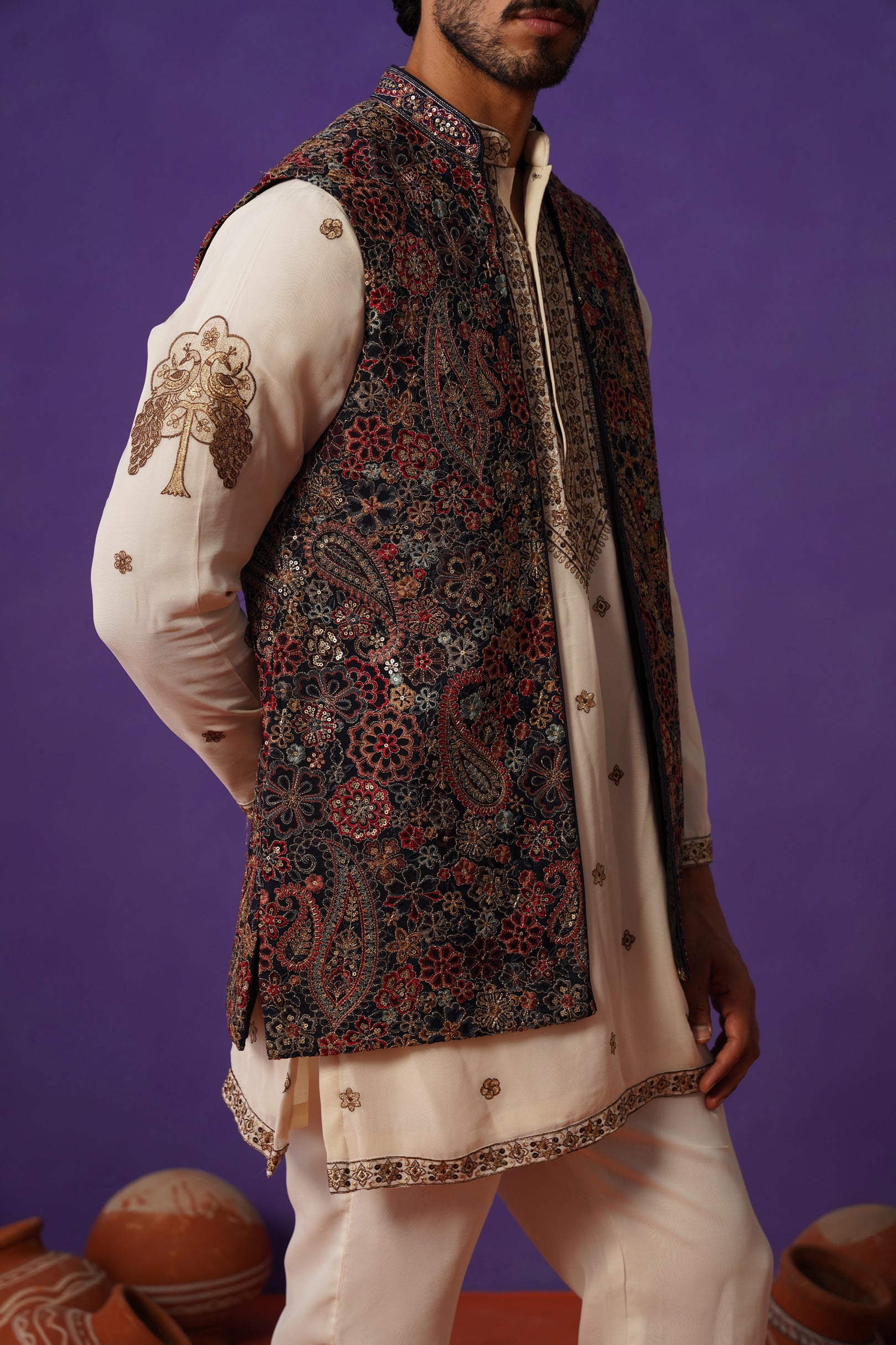 GAGAN BLUE SHORT KURTA SET