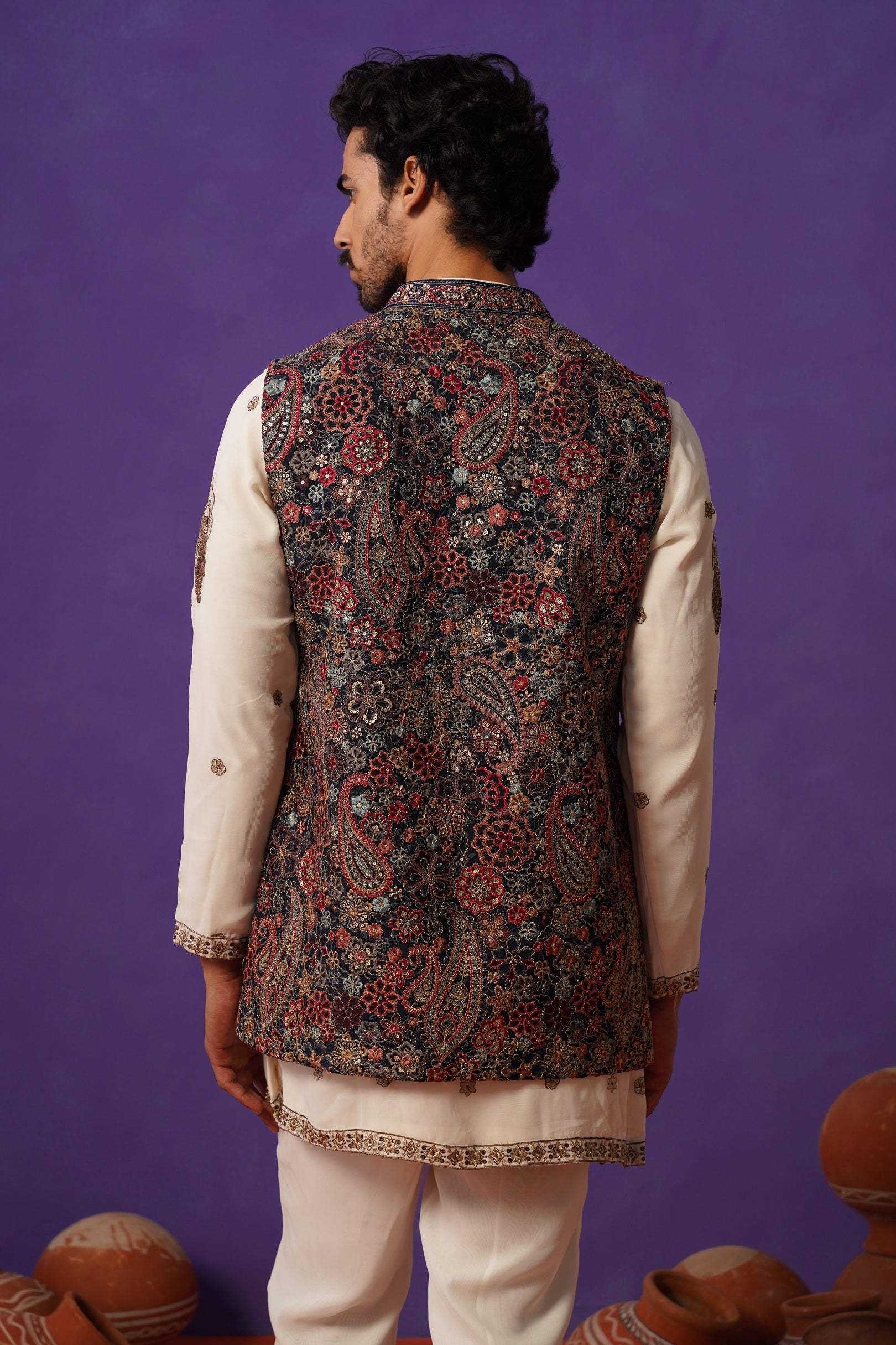 GAGAN BLUE SHORT KURTA SET