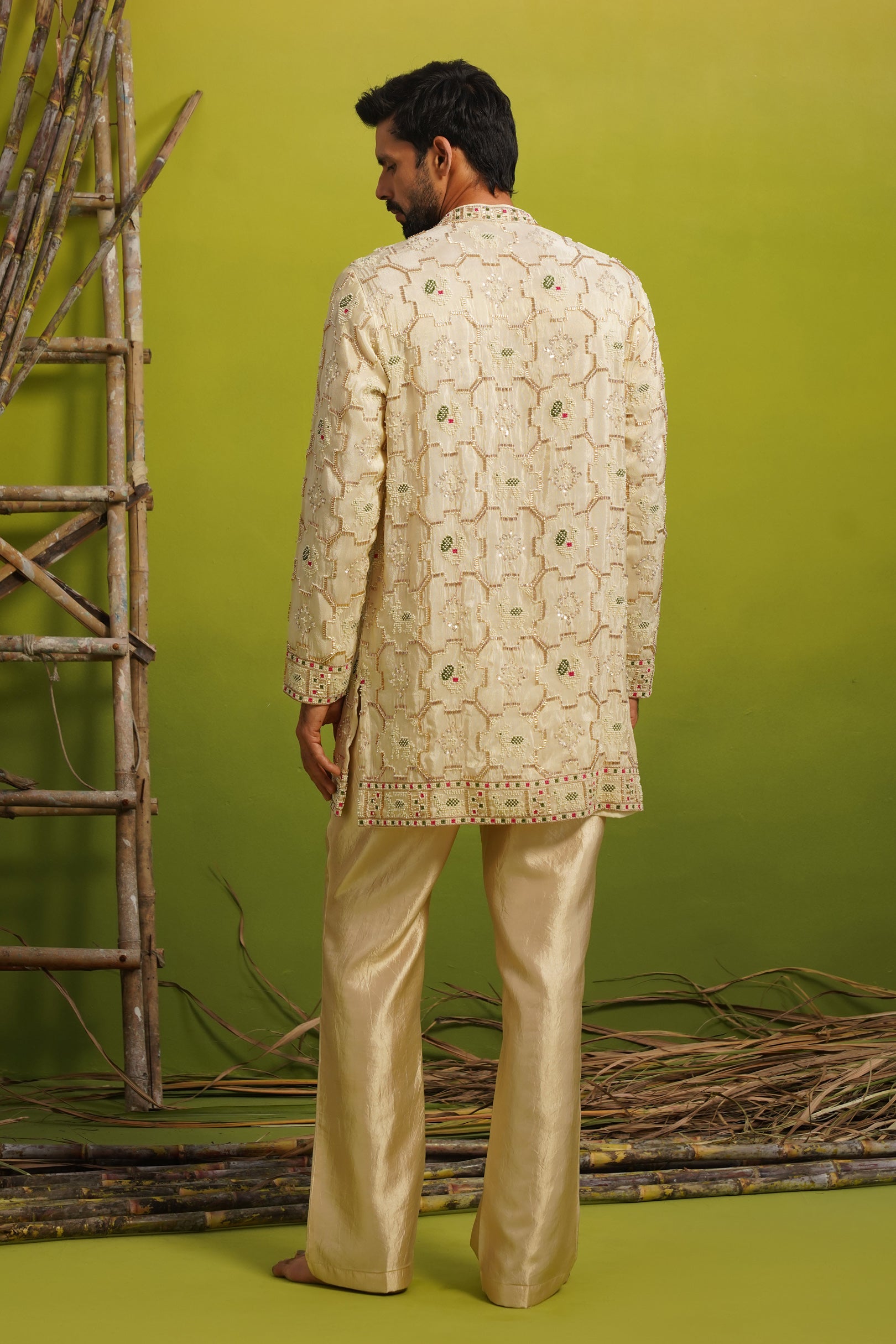 AARSH GOLDEN SHORT KURTA SET