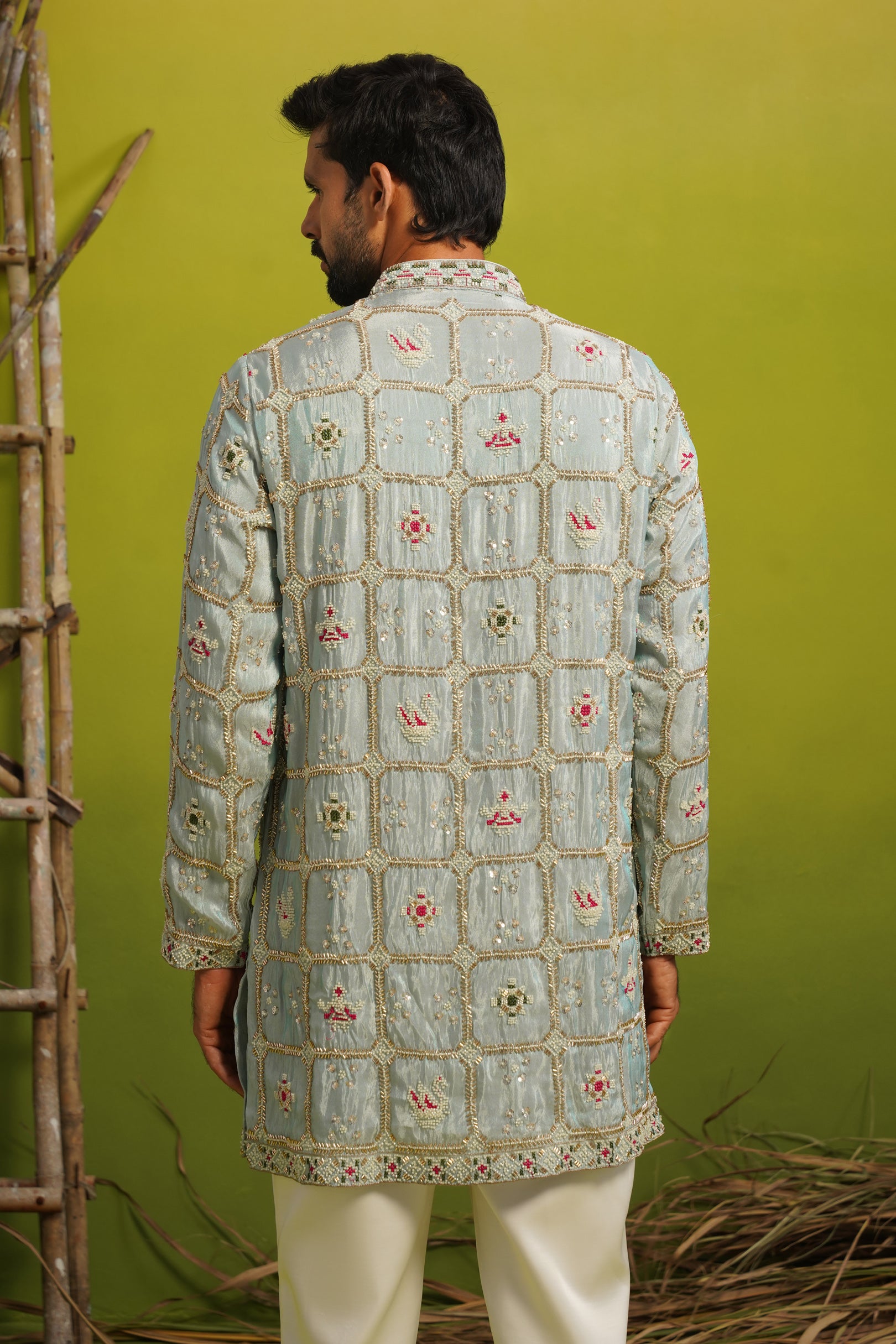 AARSH SKY BLUE SHORT KURTA SET