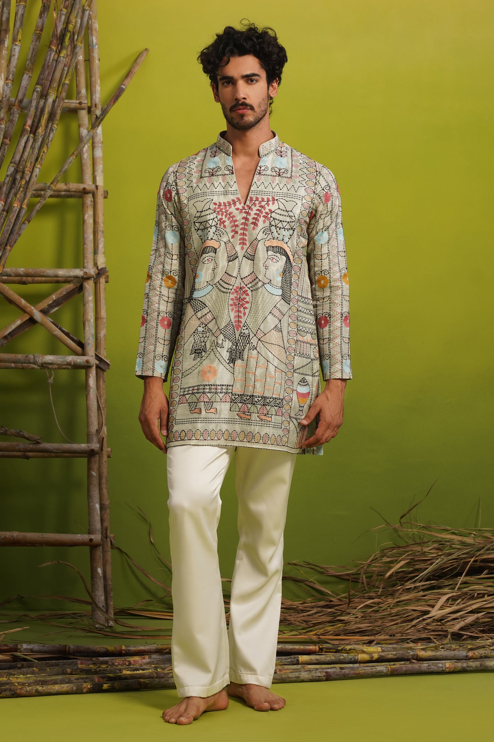 MADHUBAN SKY BLUE SHORT KURTA SET