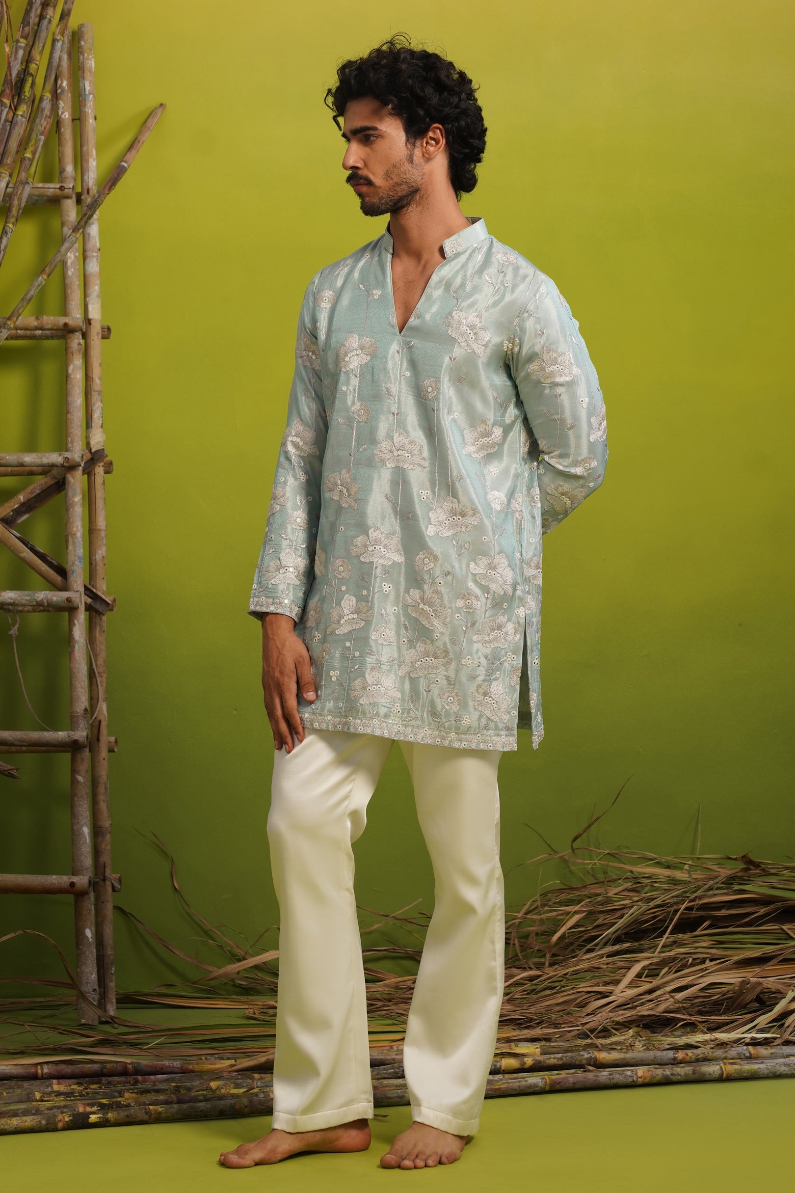 VAYUN SKY BLUE SHORT KURTA SET
