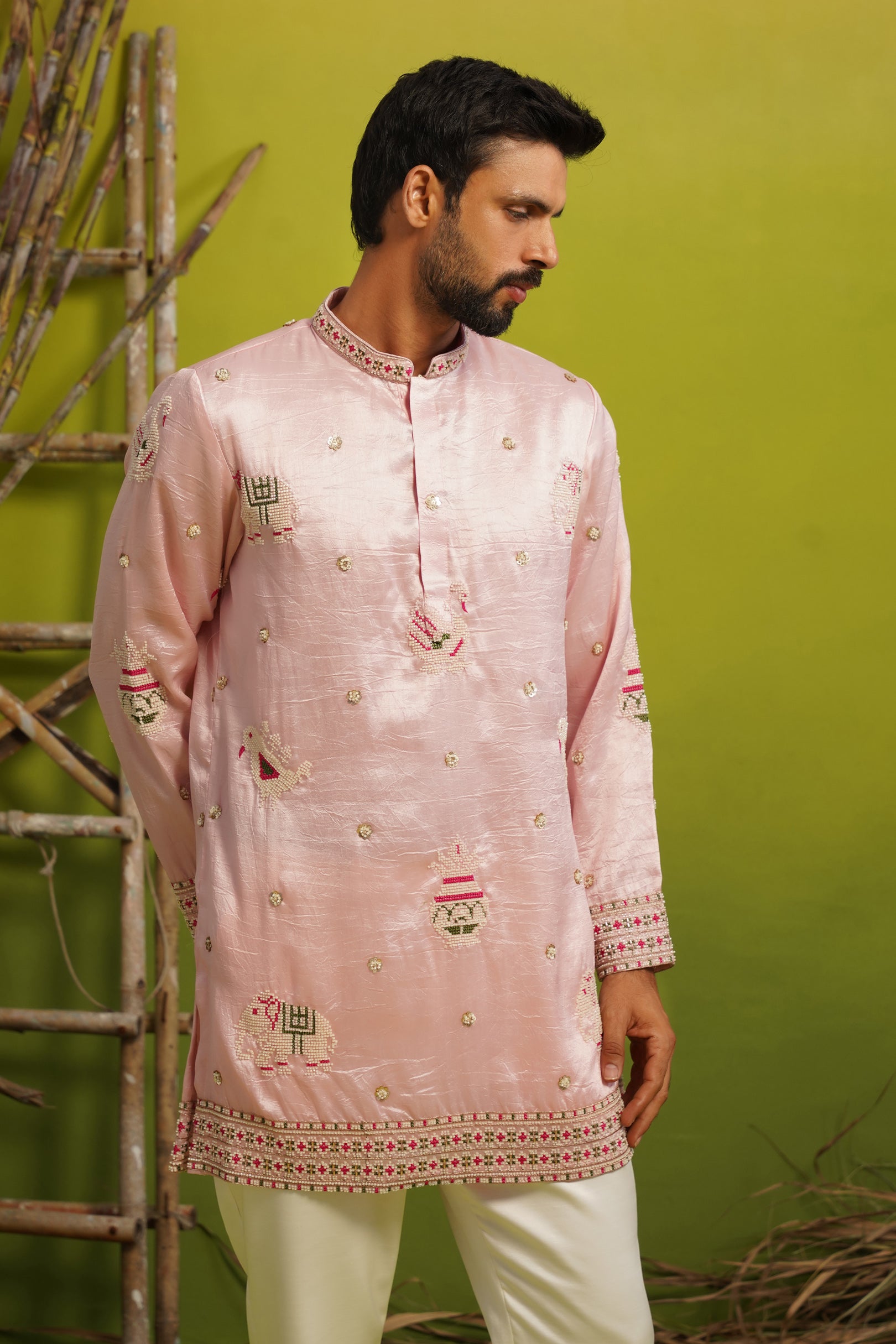 VEDANSH PINK SHORT KURTA SET