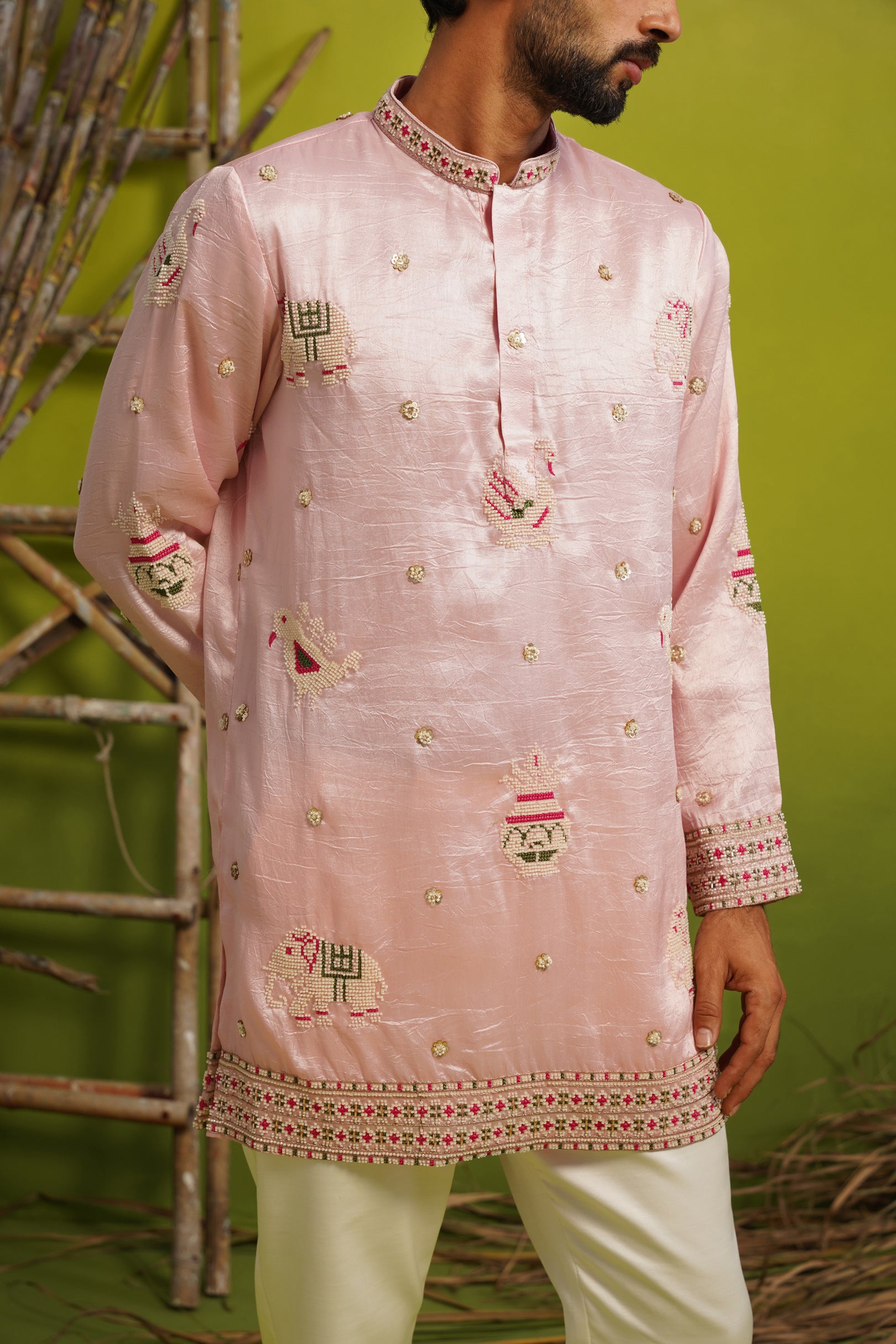 VEDANSH PINK SHORT KURTA SET