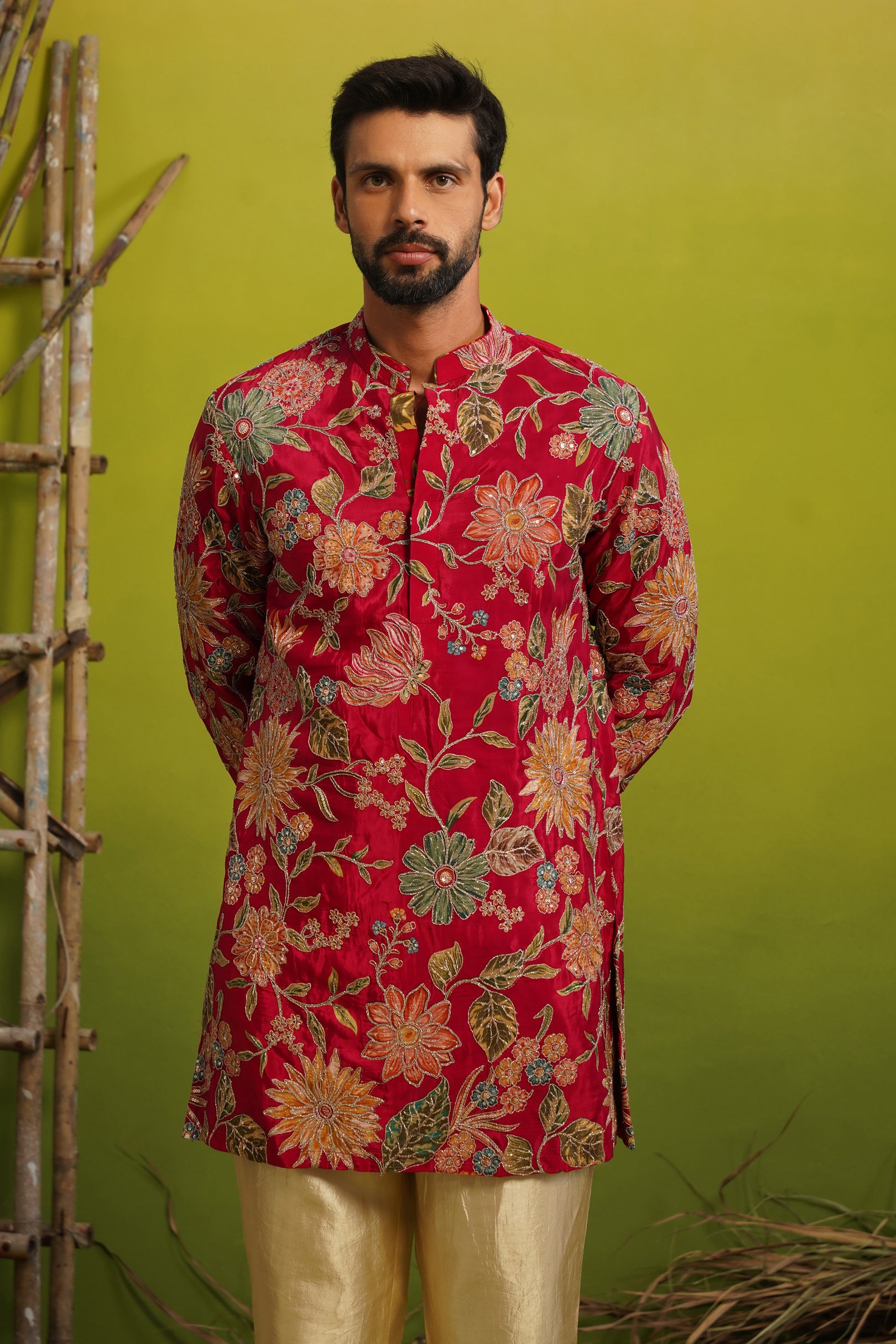 SAHAR HOT PINK SHORT KURTA SET