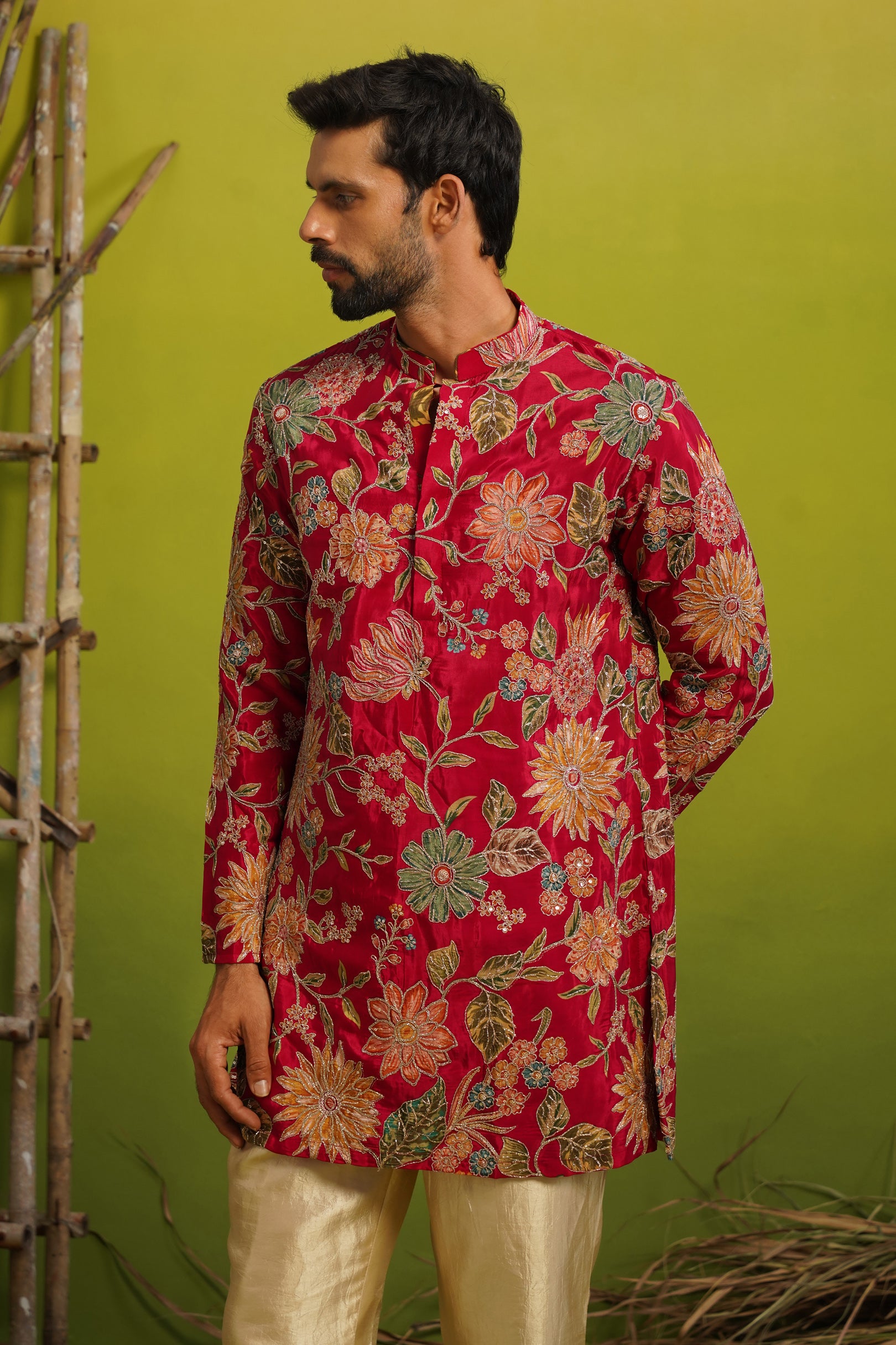 SAHAR HOT PINK SHORT KURTA SET
