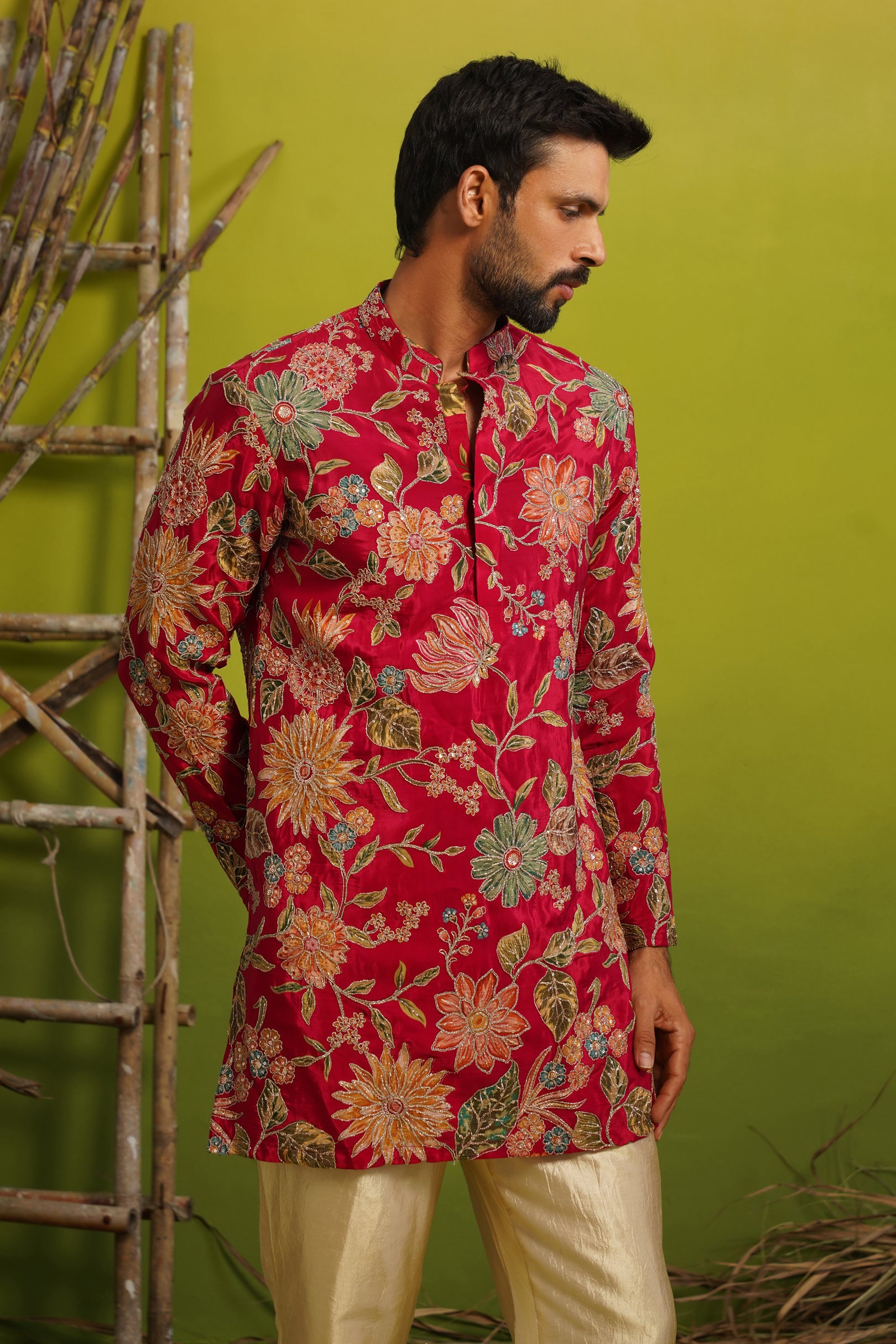 SAHAR HOT PINK SHORT KURTA SET