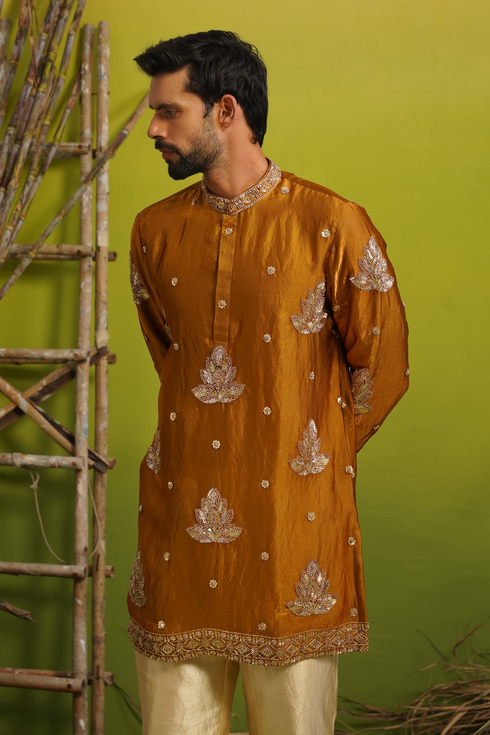 NAAZ COPPER SHORT KURTA SET