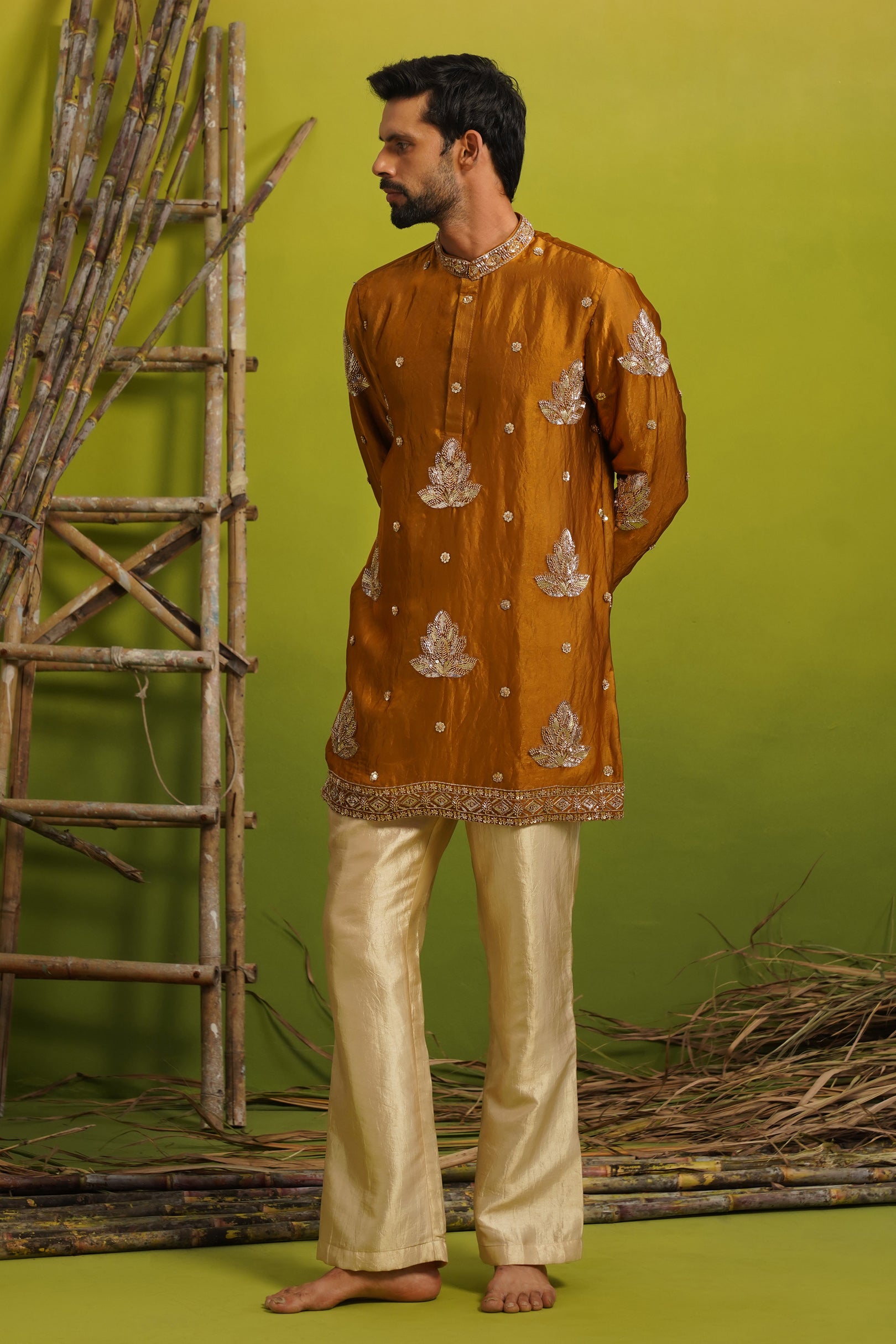 NAAZ COPPER SHORT KURTA SET