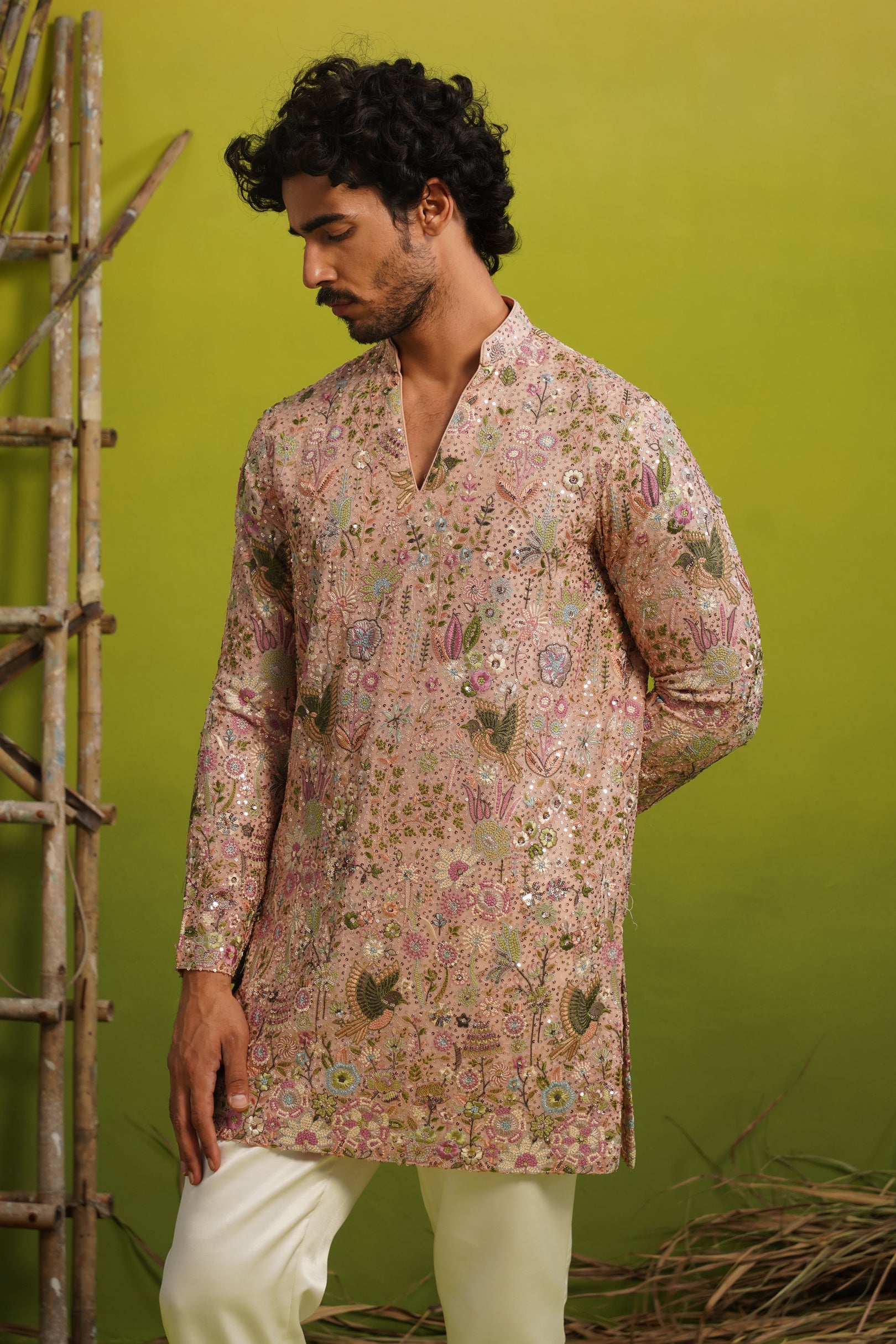 PHOOL PINK SHORT KURTA SET