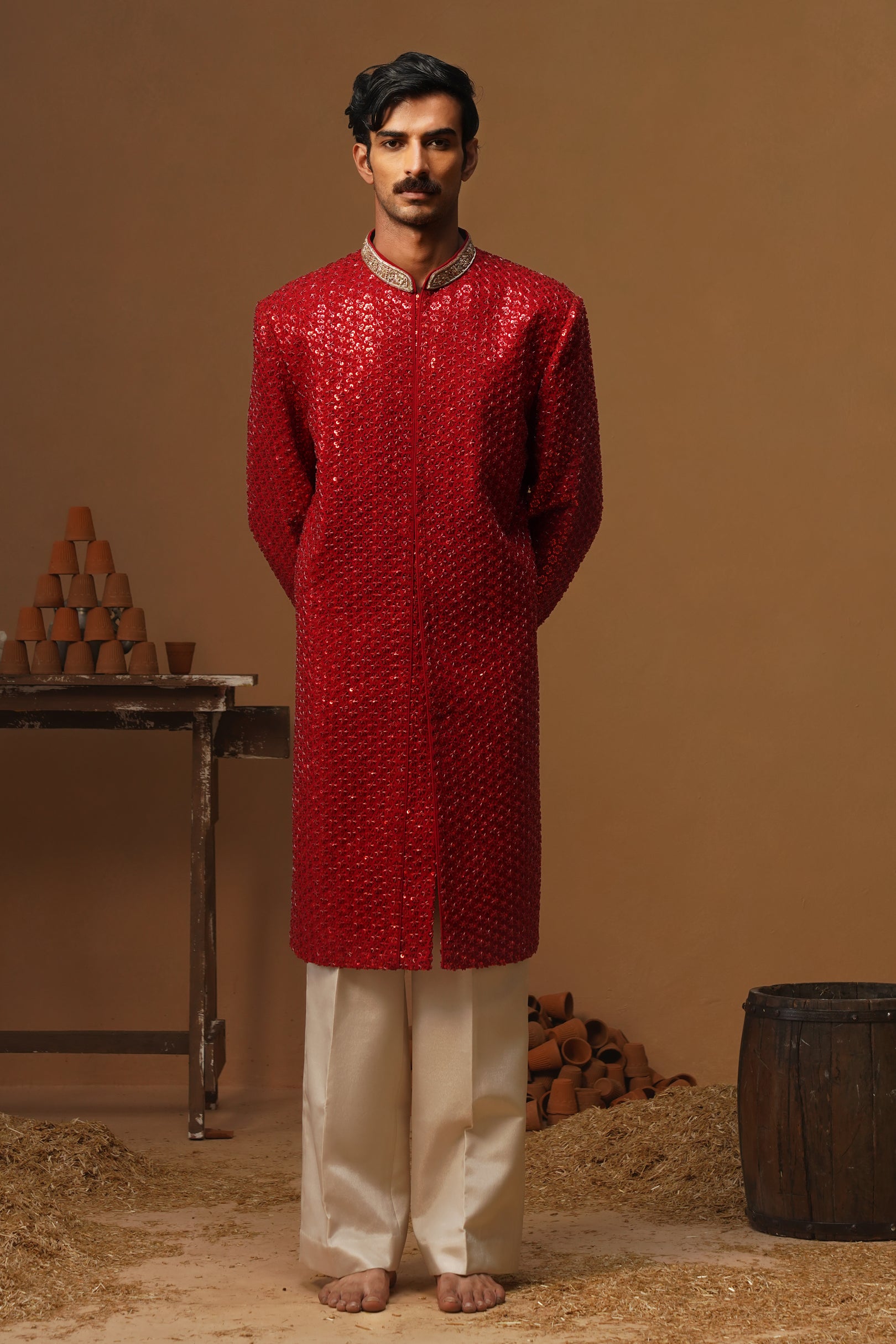 HUMSAFAR RED INDO - WESTERN SET