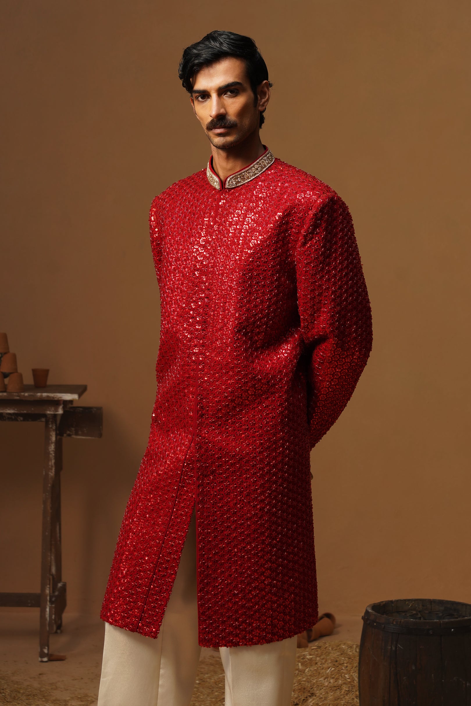 HUMSAFAR RED INDO - WESTERN SET