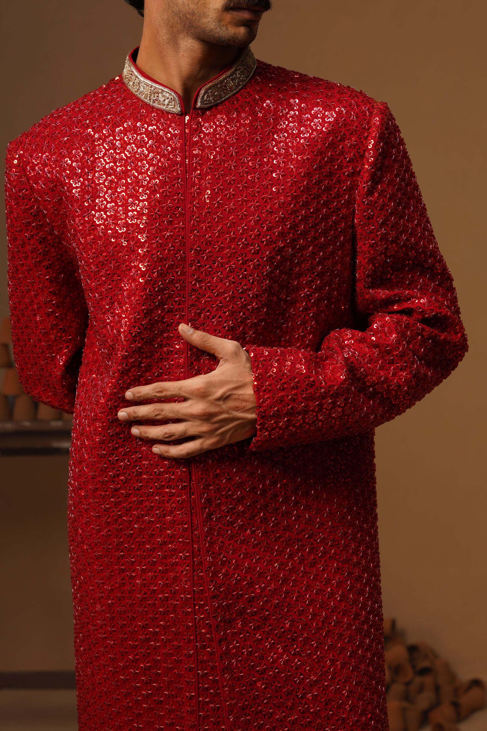 HUMSAFAR RED INDO - WESTERN SET