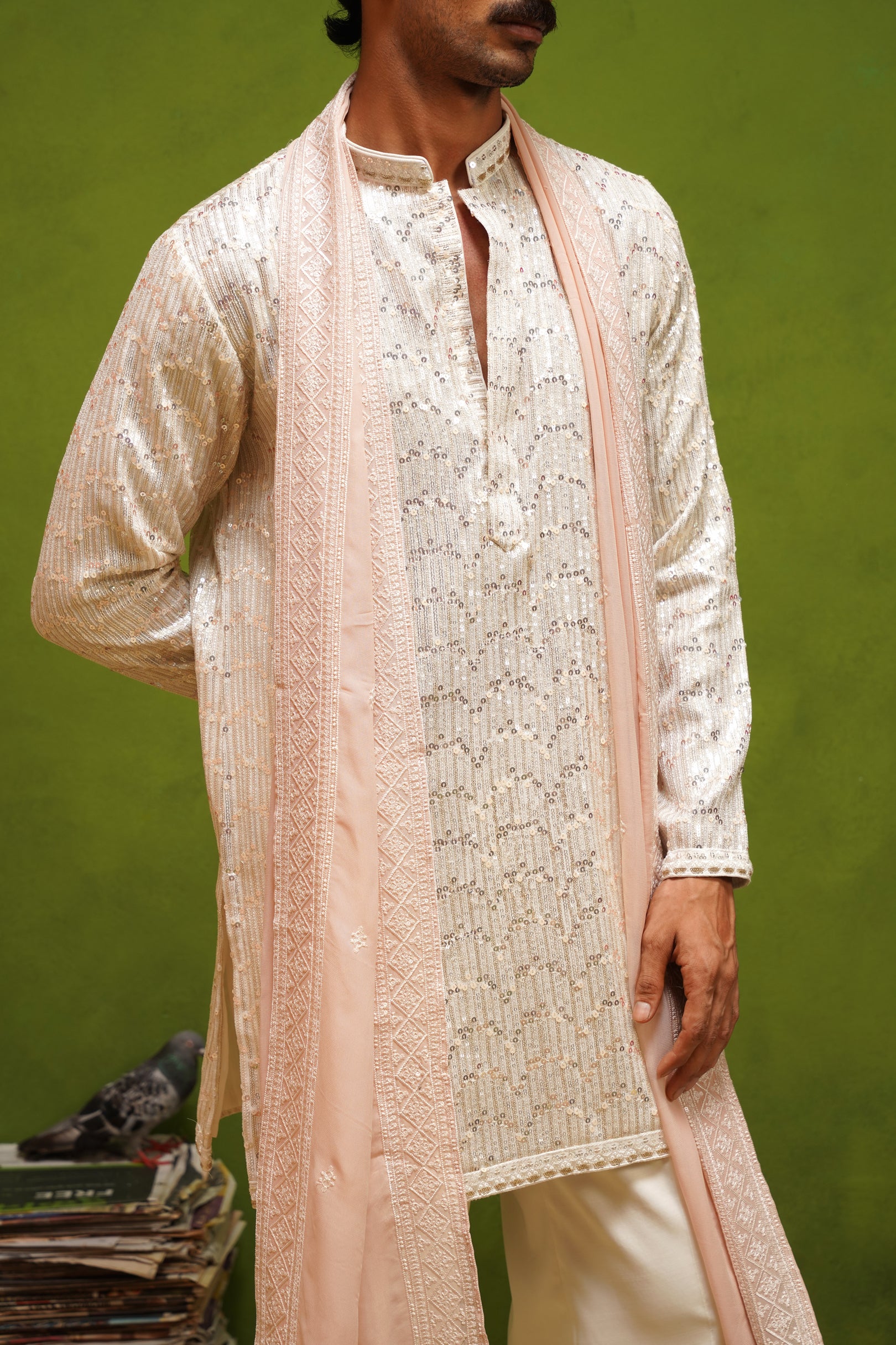 NEEL IVORY SHORT KURTA SET WITH DUPATTA