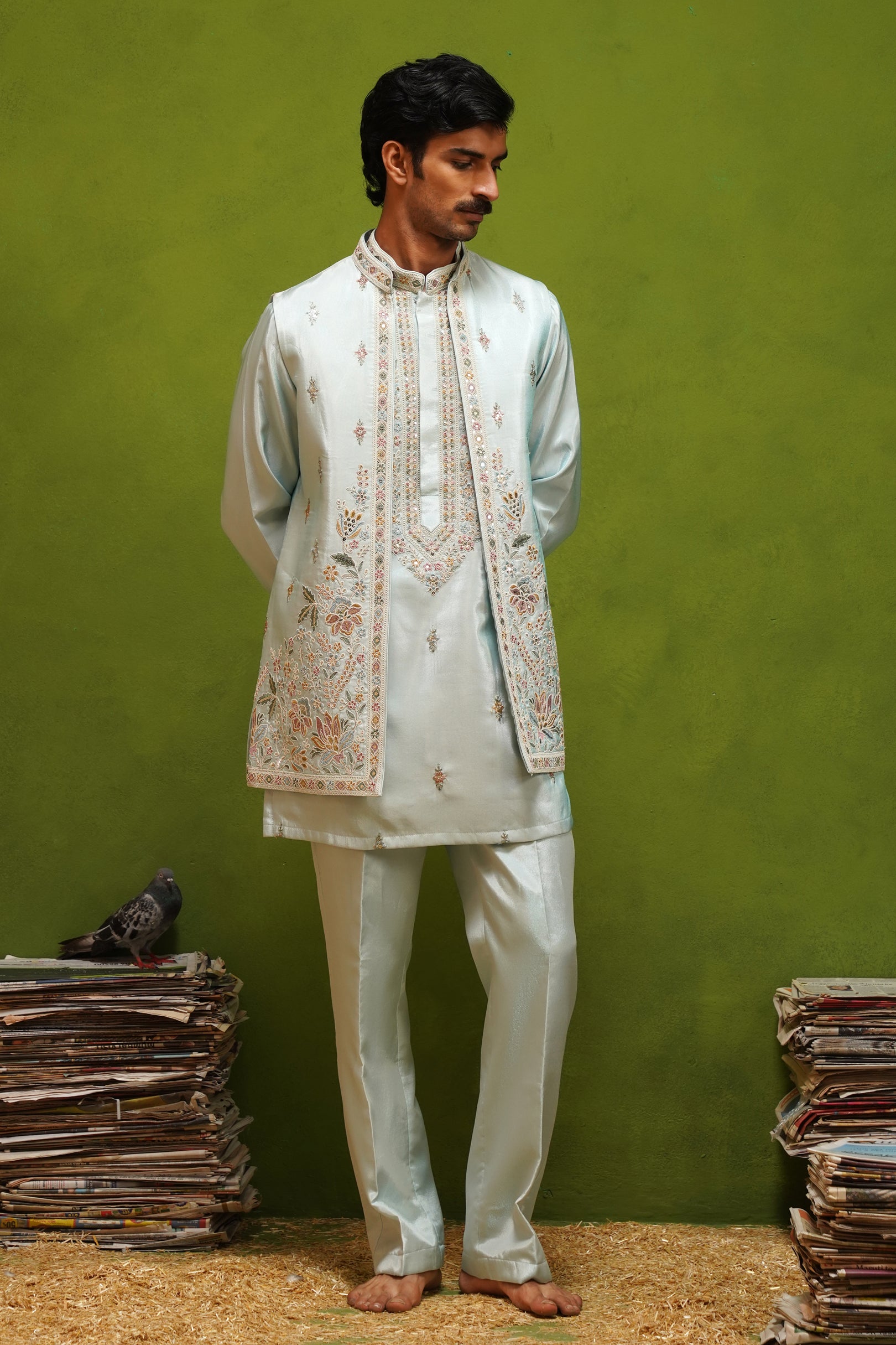 KIAAN SKY SHORT KURTA JACKET SET