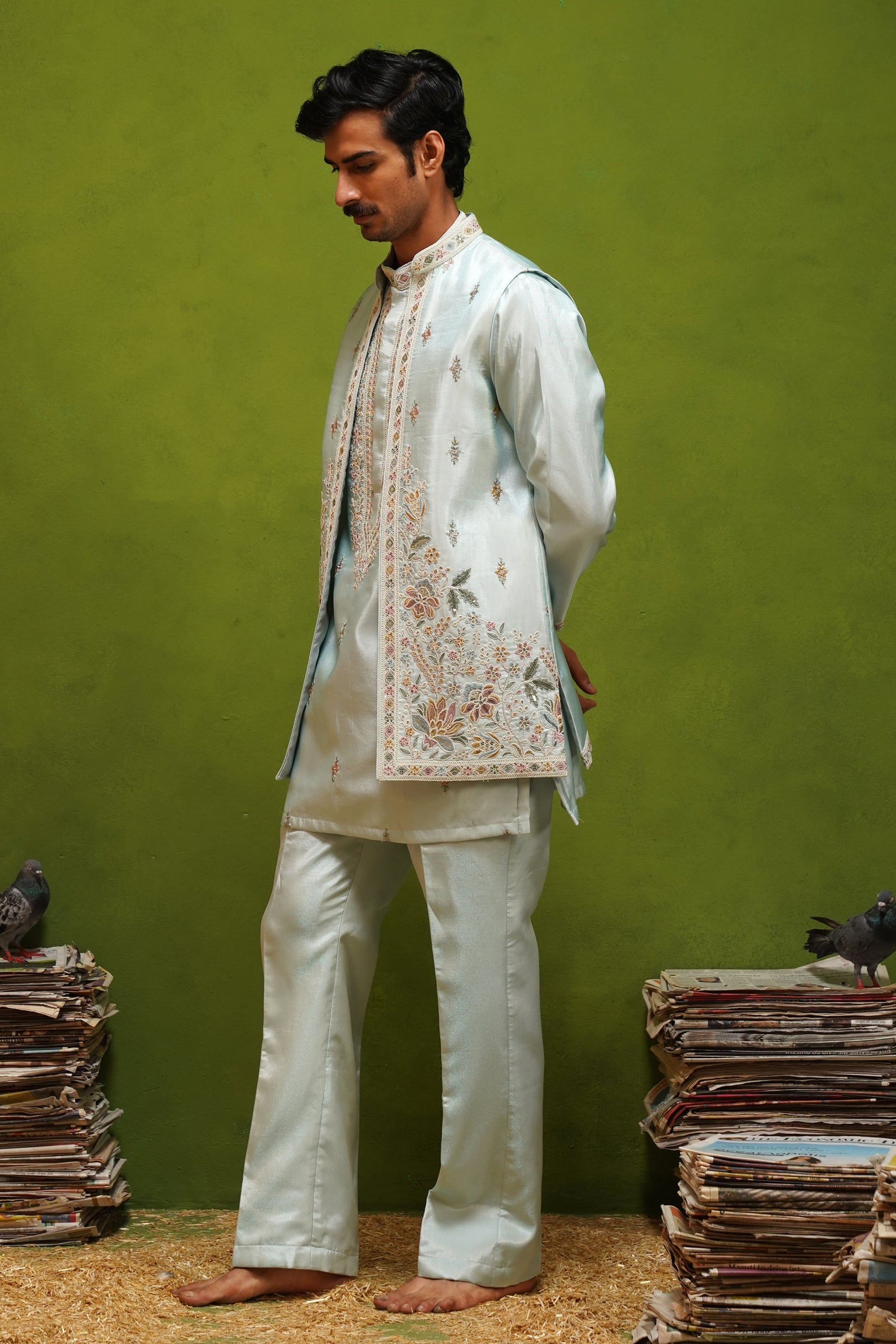KIAAN SKY SHORT KURTA JACKET SET