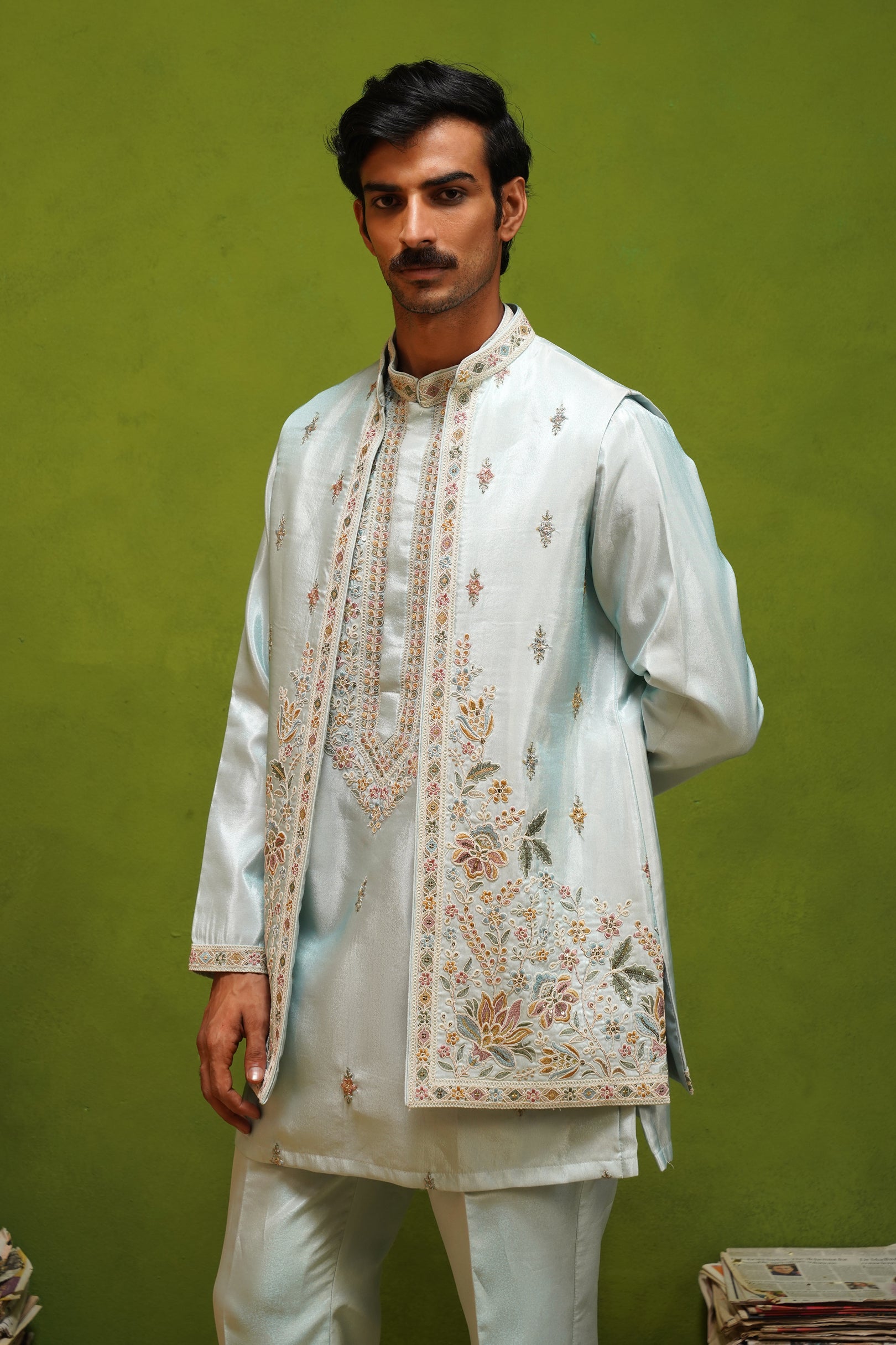 KIAAN SKY SHORT KURTA JACKET SET