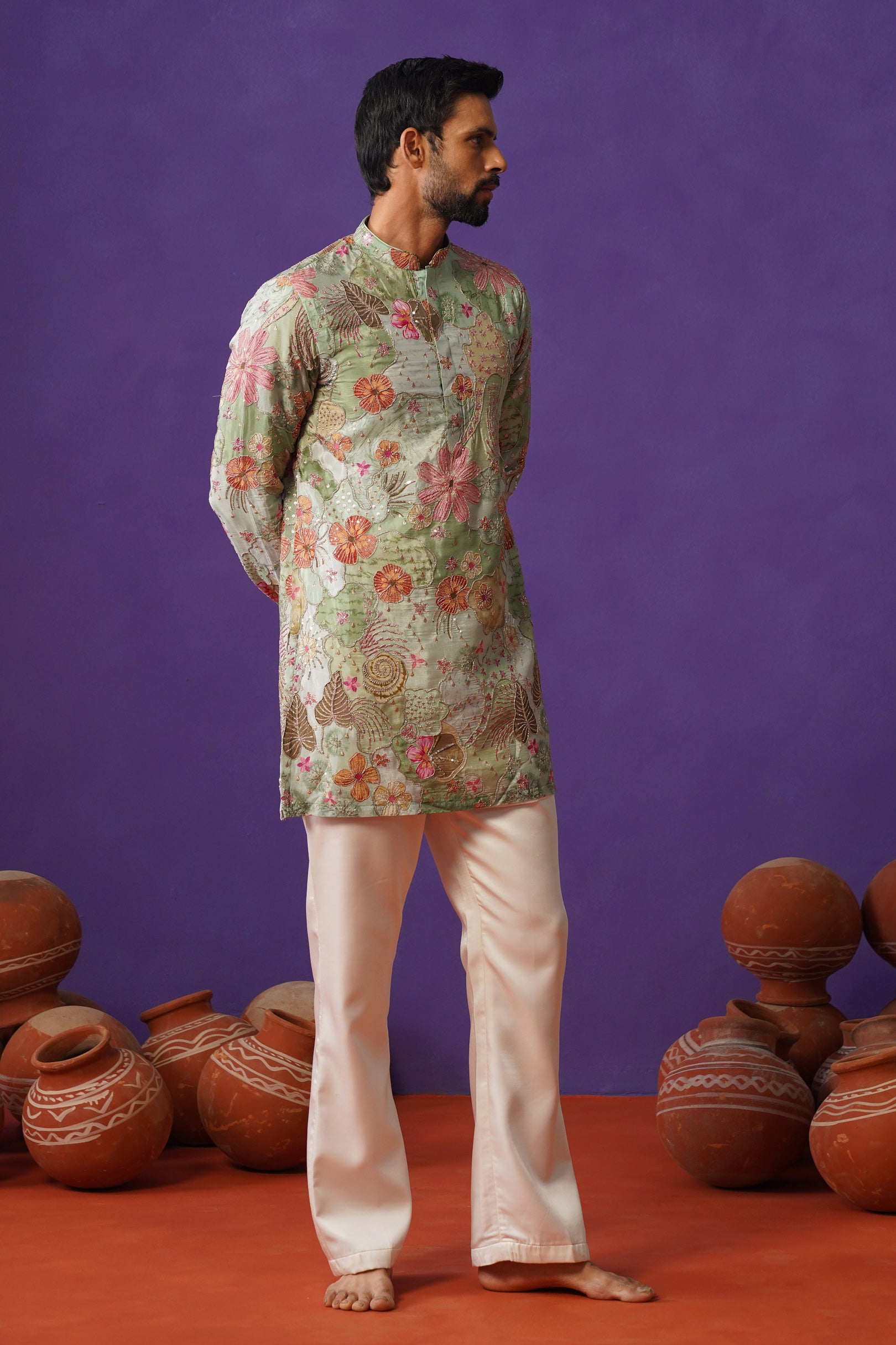 ZORAIN SKY BLUE SHORT KURTA SET