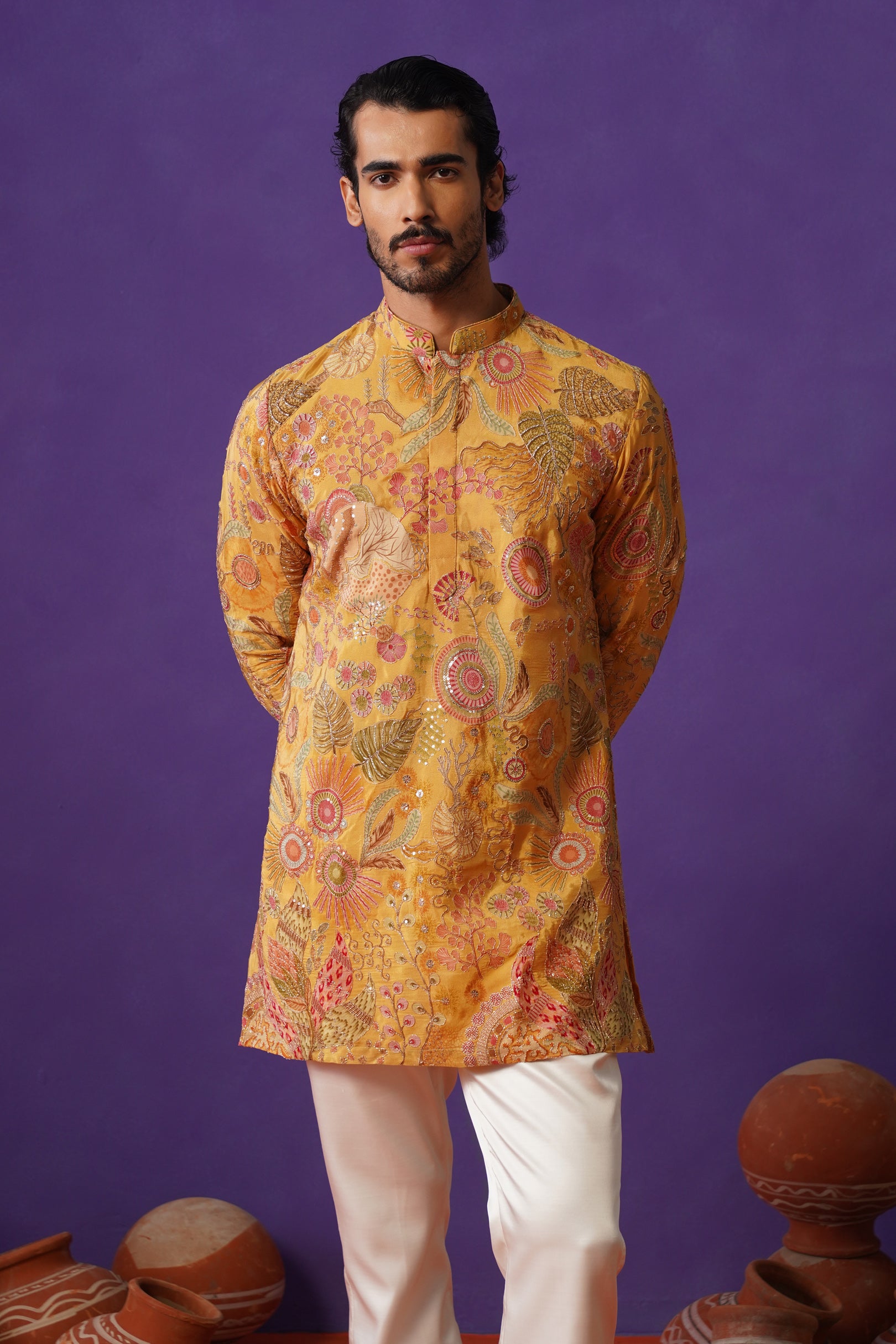 IVAAN HALDI SHORT KURTA SET