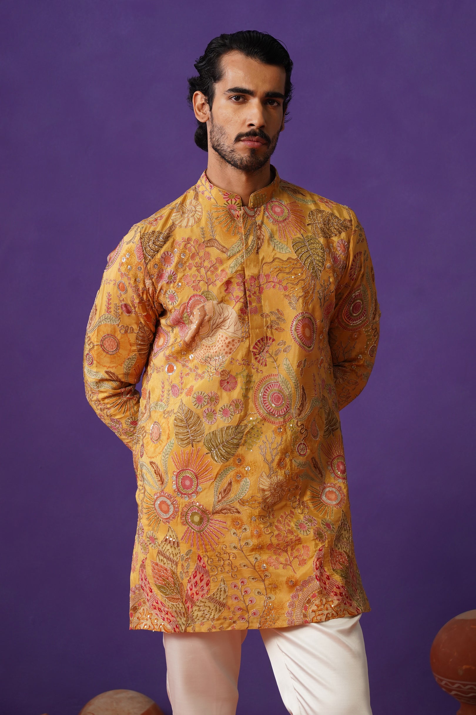 IVAAN HALDI SHORT KURTA SET