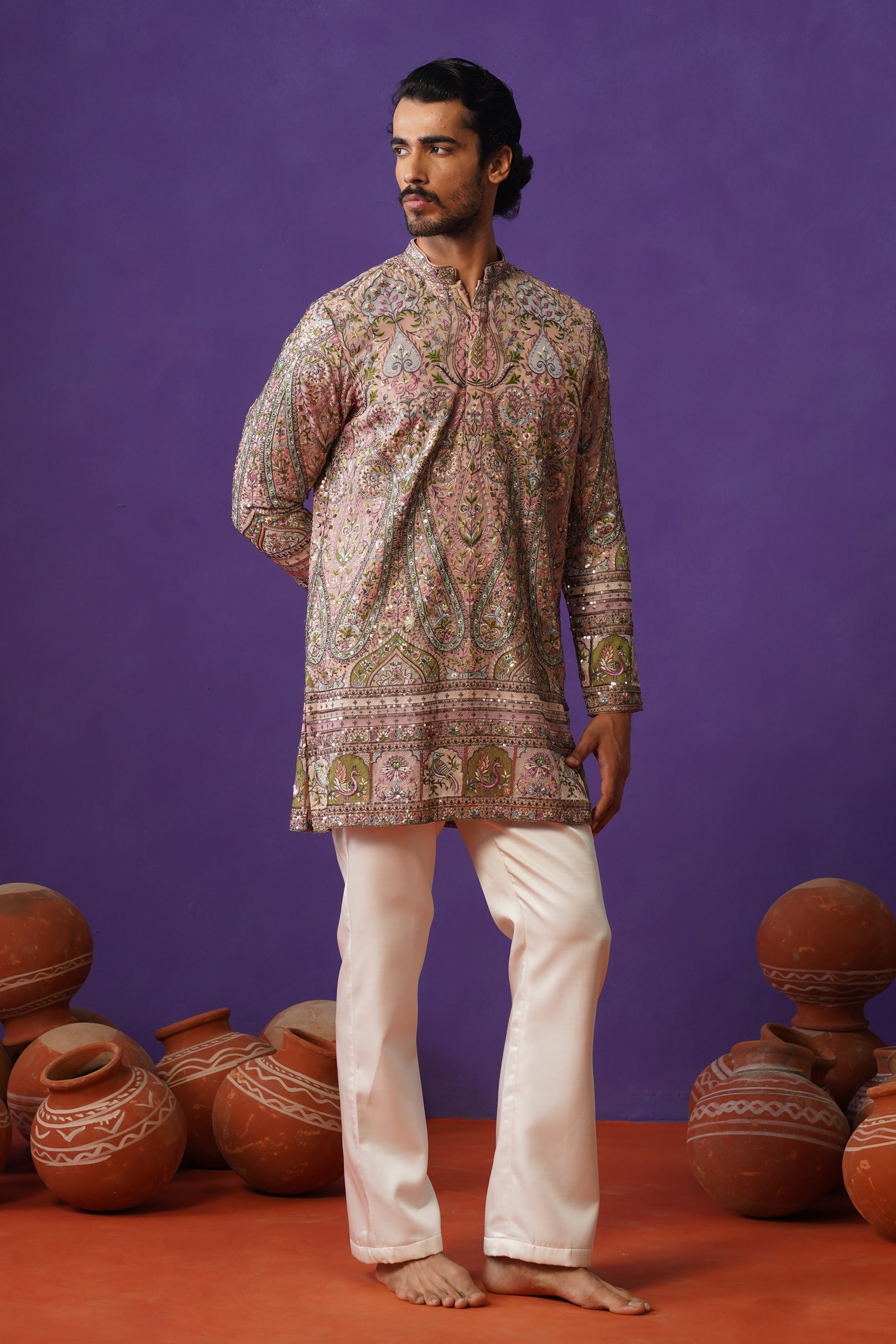 GULMARG PINK SHORT KURTA SET
