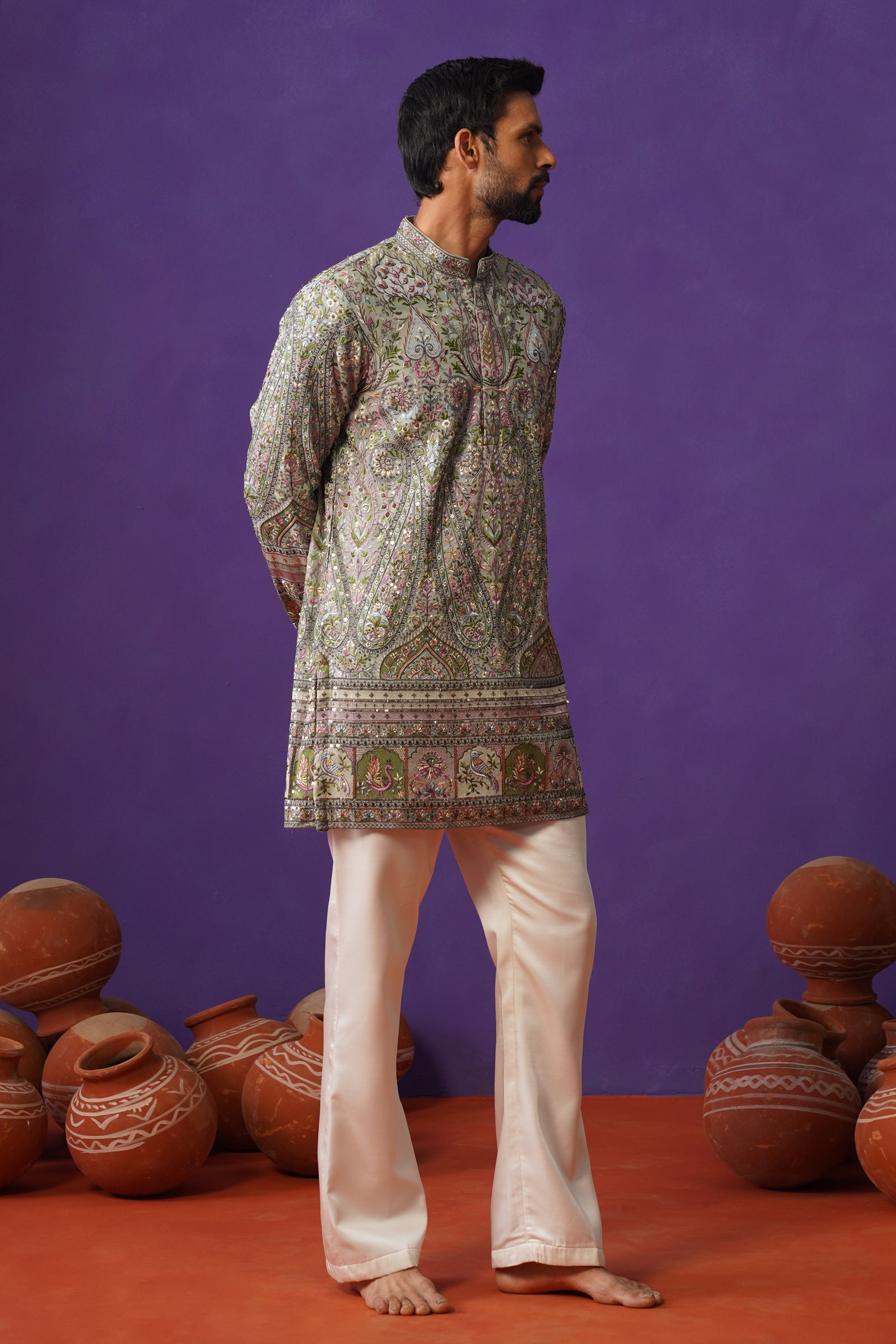 GULMARG GREEN SHORT KURTA SET