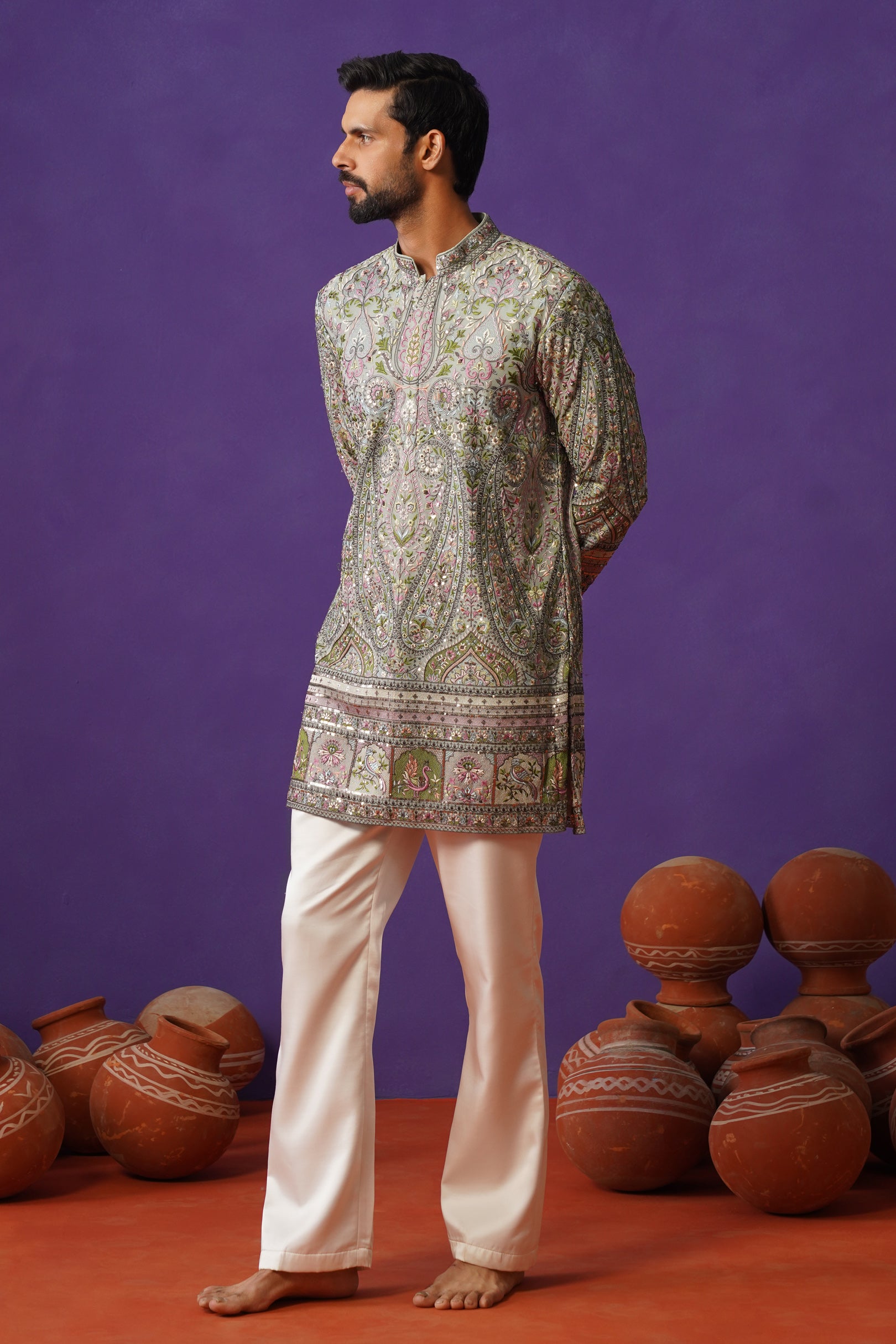 GULMARG GREEN SHORT KURTA SET