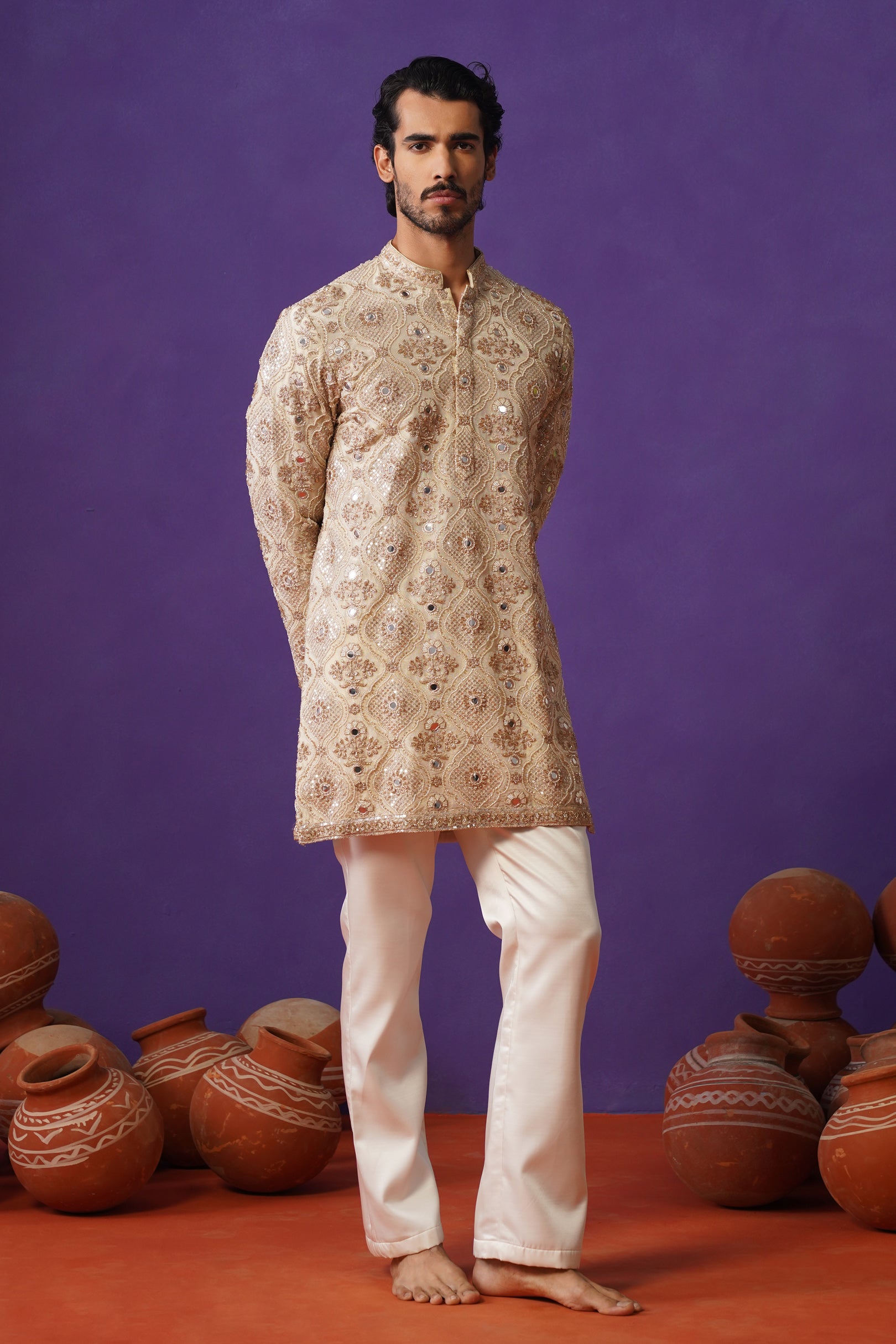 ALANKAR GOLDEN SHORT KURTA SET