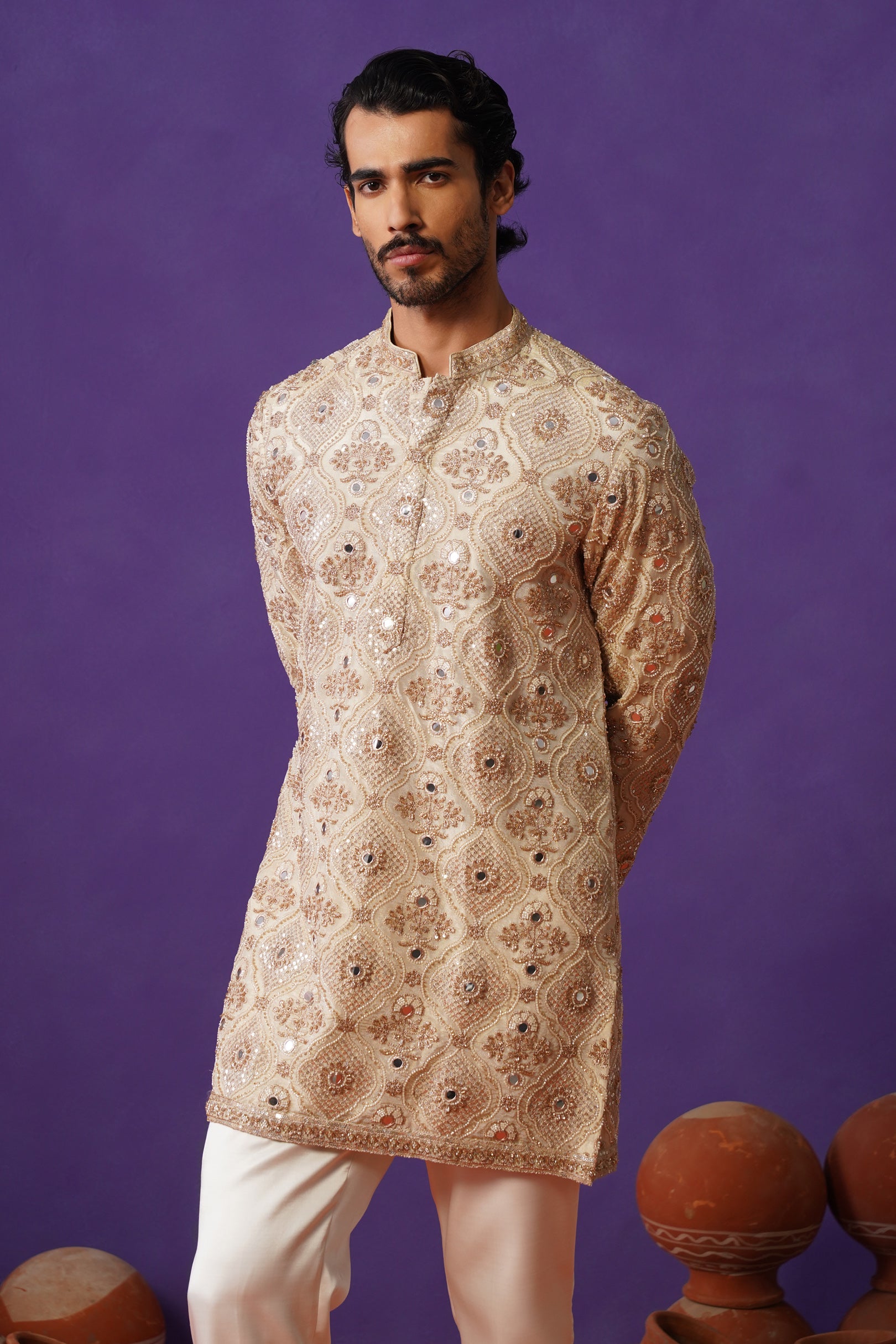 ALANKAR GOLDEN SHORT KURTA SET