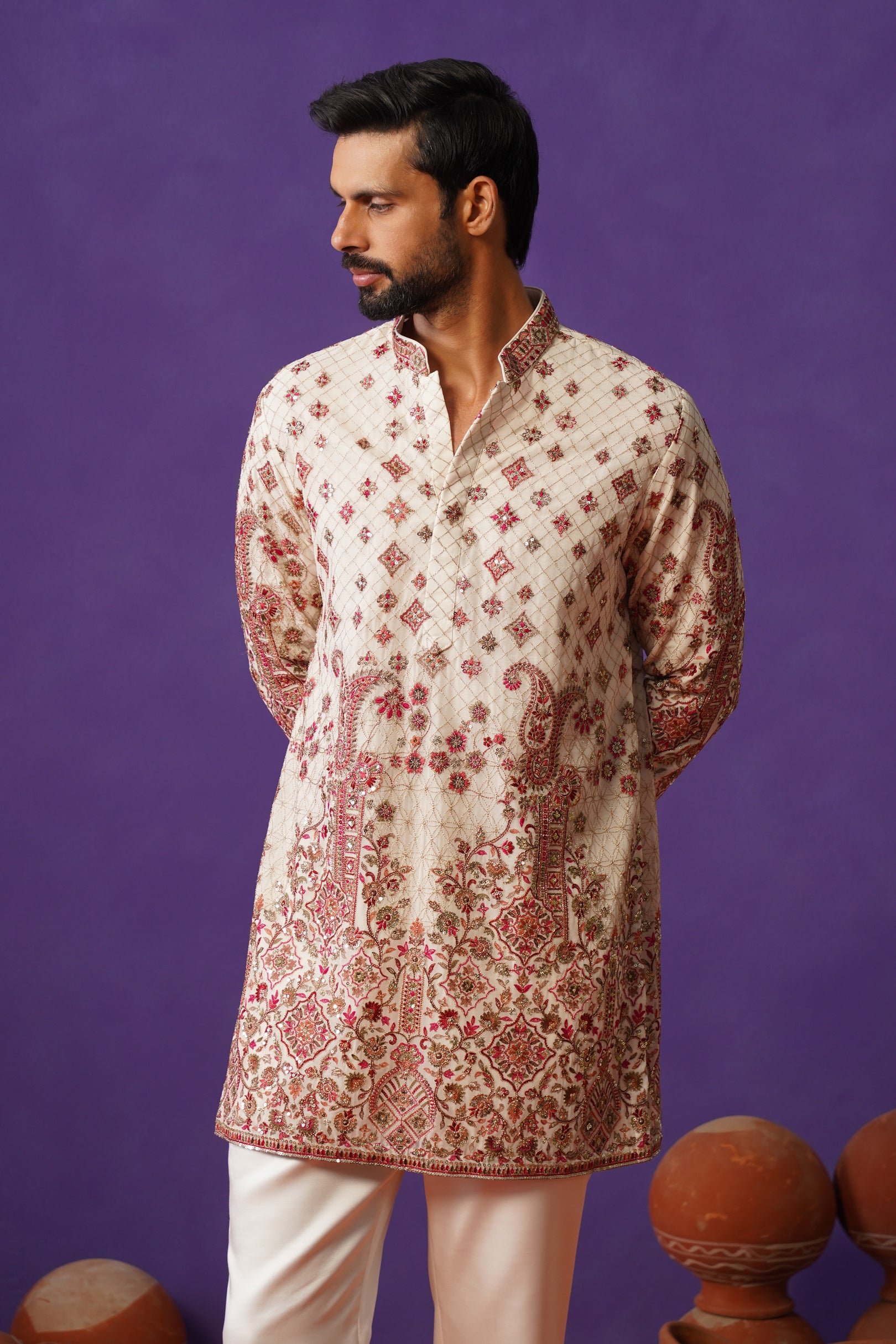 ISHQ IVORY SHORT KURTA SET