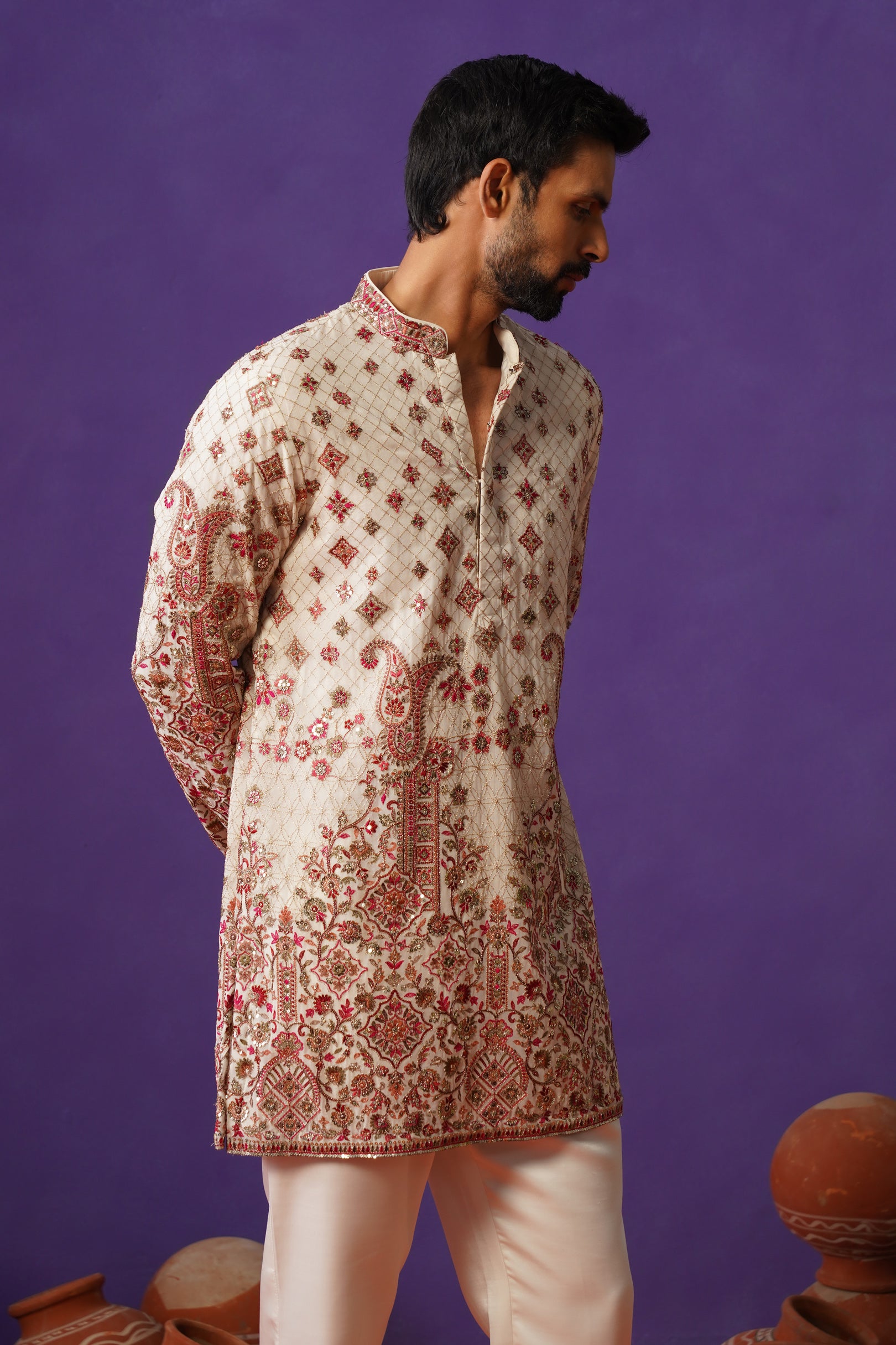 ISHQ IVORY SHORT KURTA SET