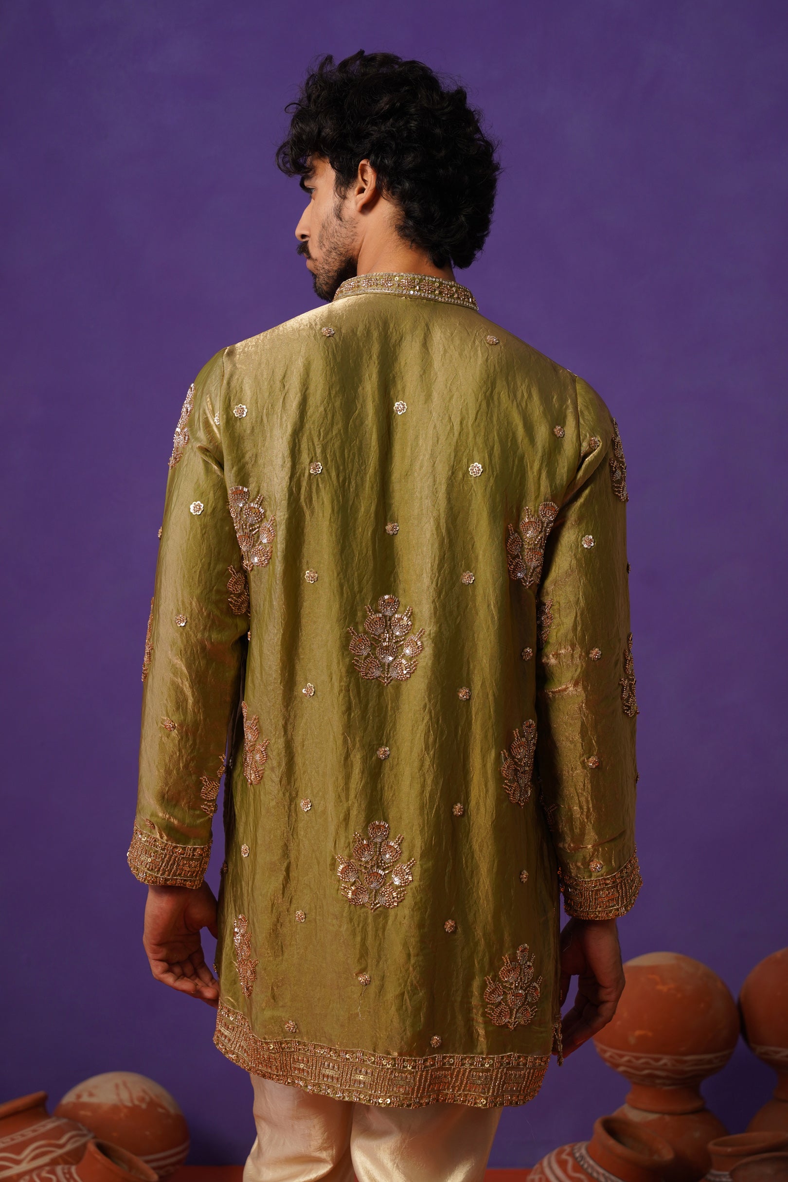 TAJ MEHENDI SHORT KURTA SET