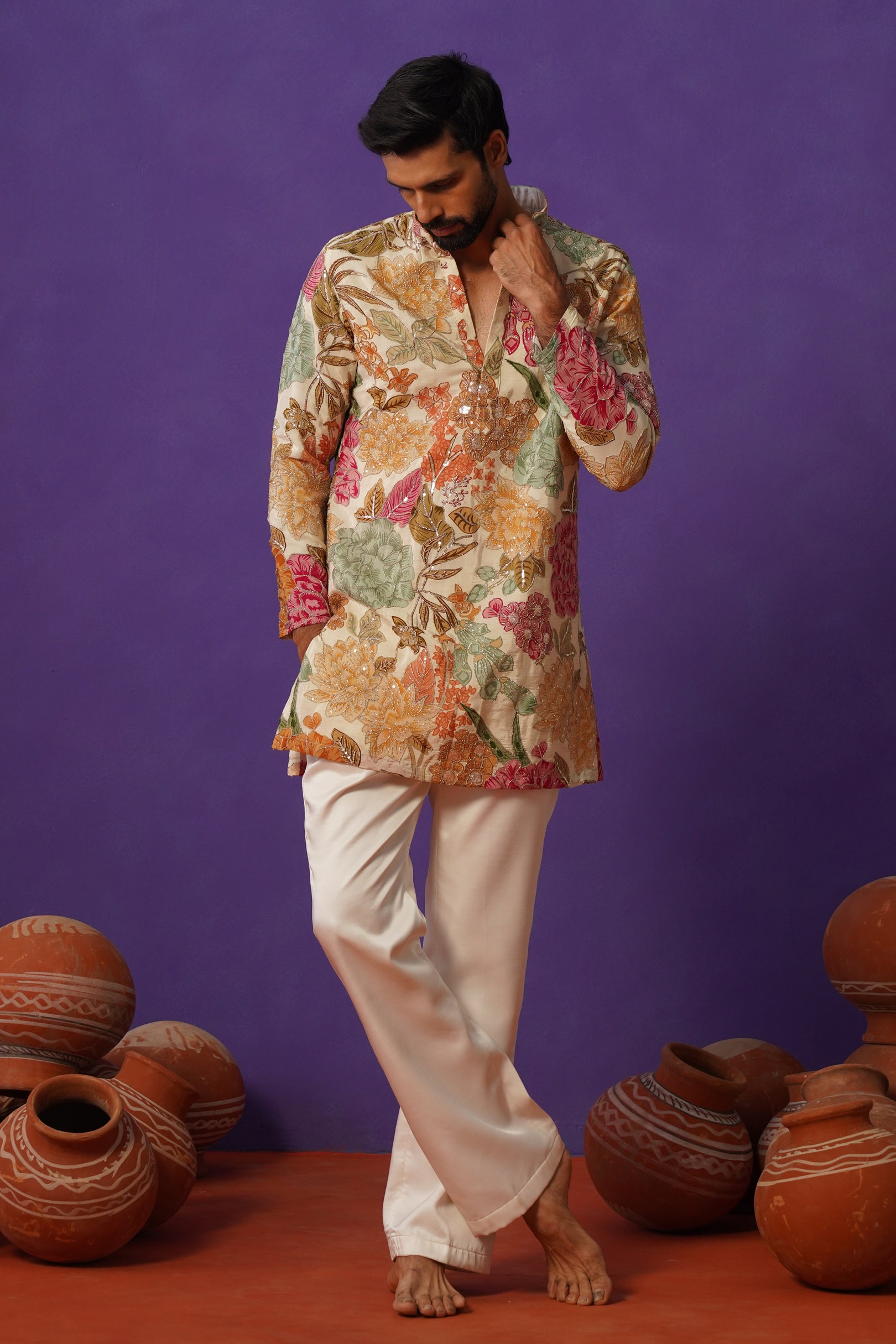 TATVA IVORY SHORT KURTA SET